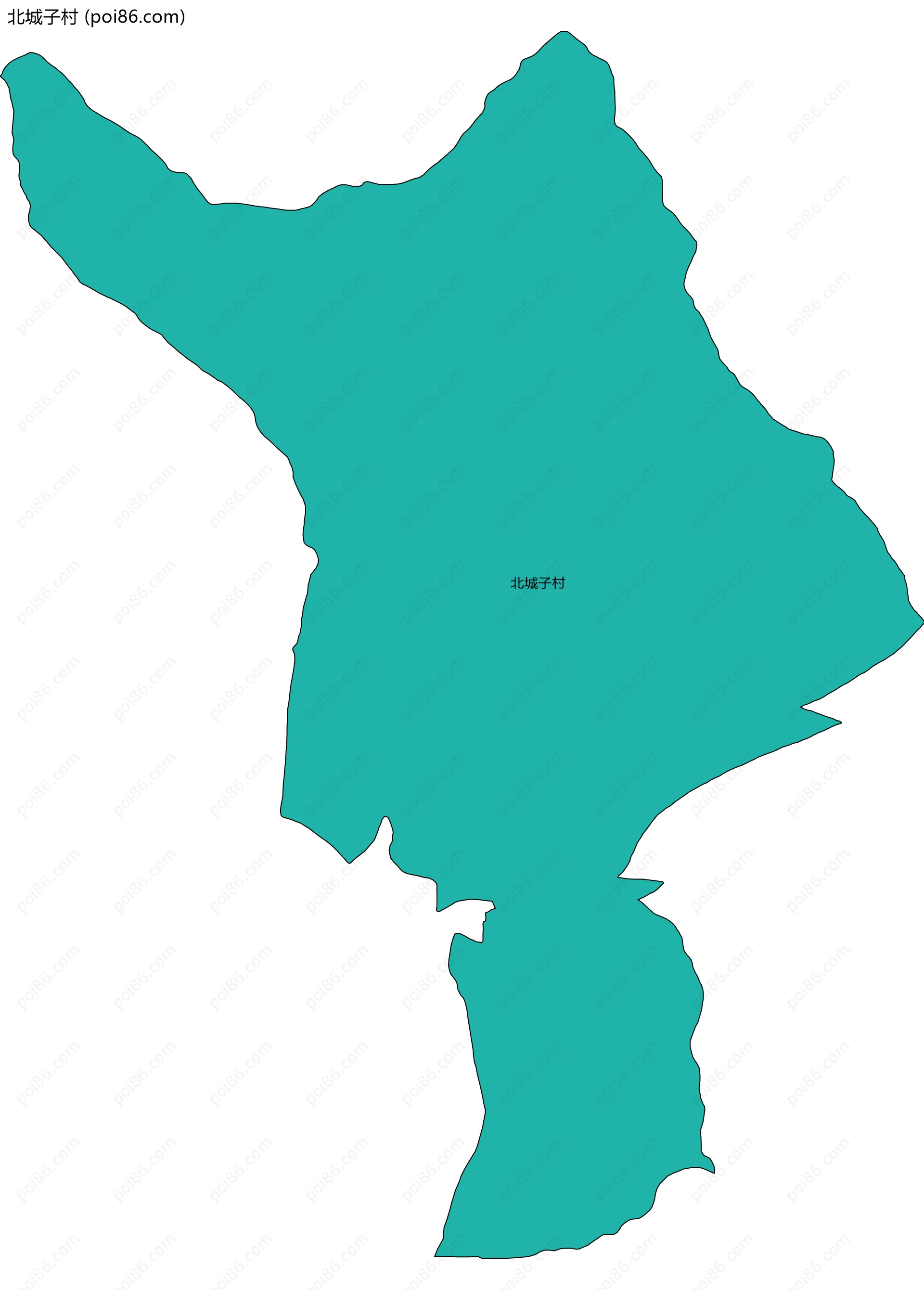 北城子村边界地图