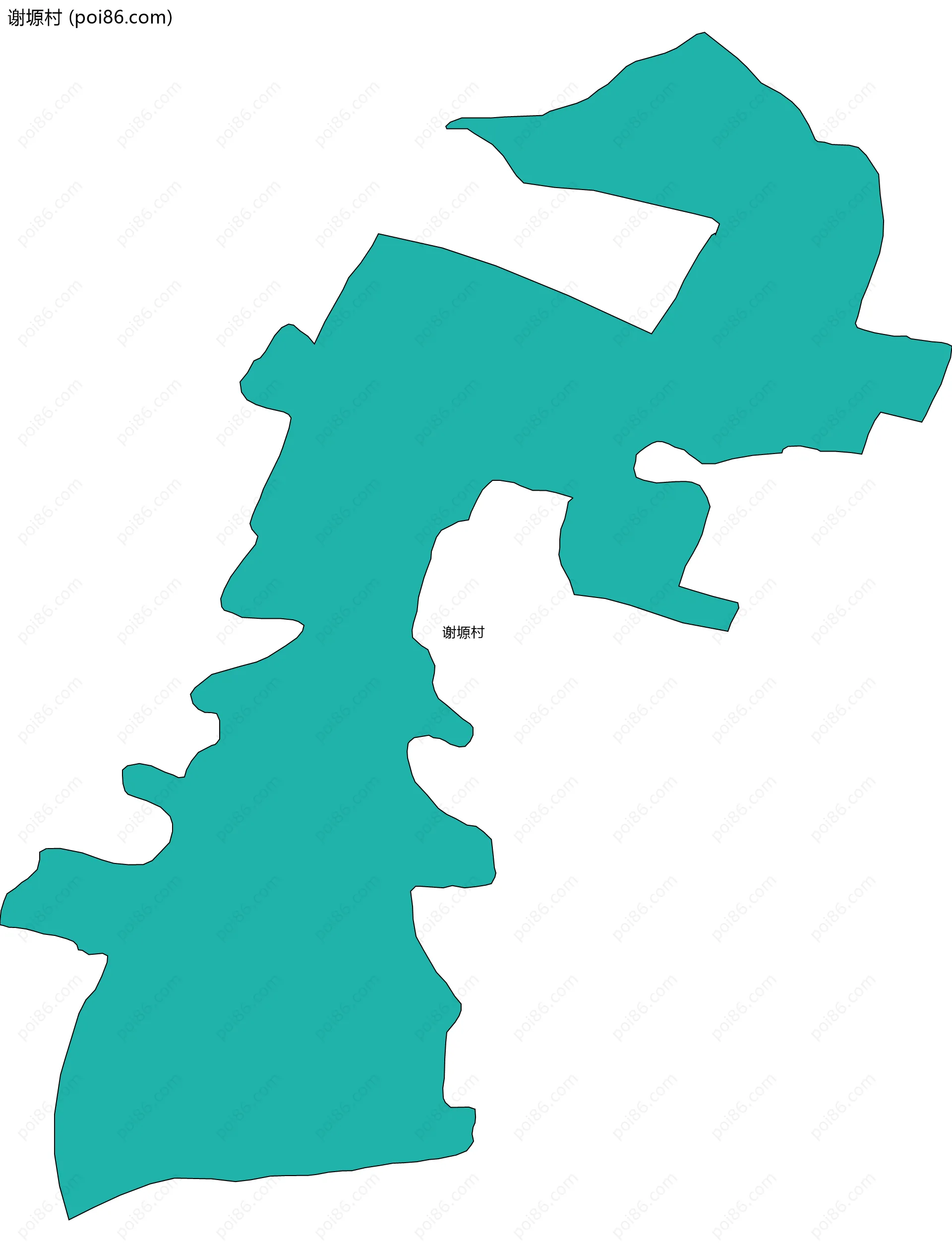 谢塬村边界地图