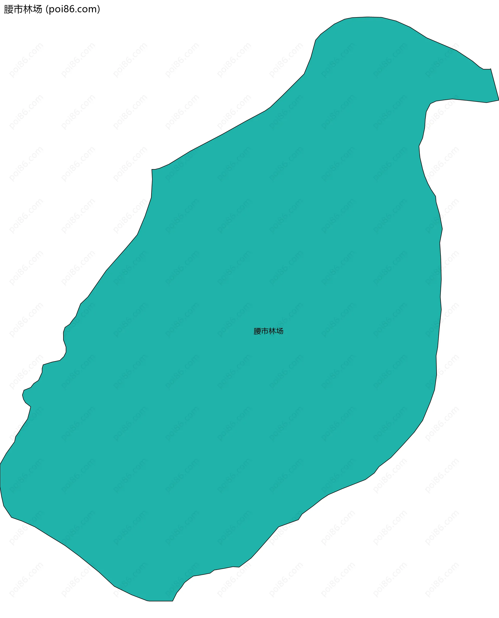 腰市林场边界地图(五级行政区划)