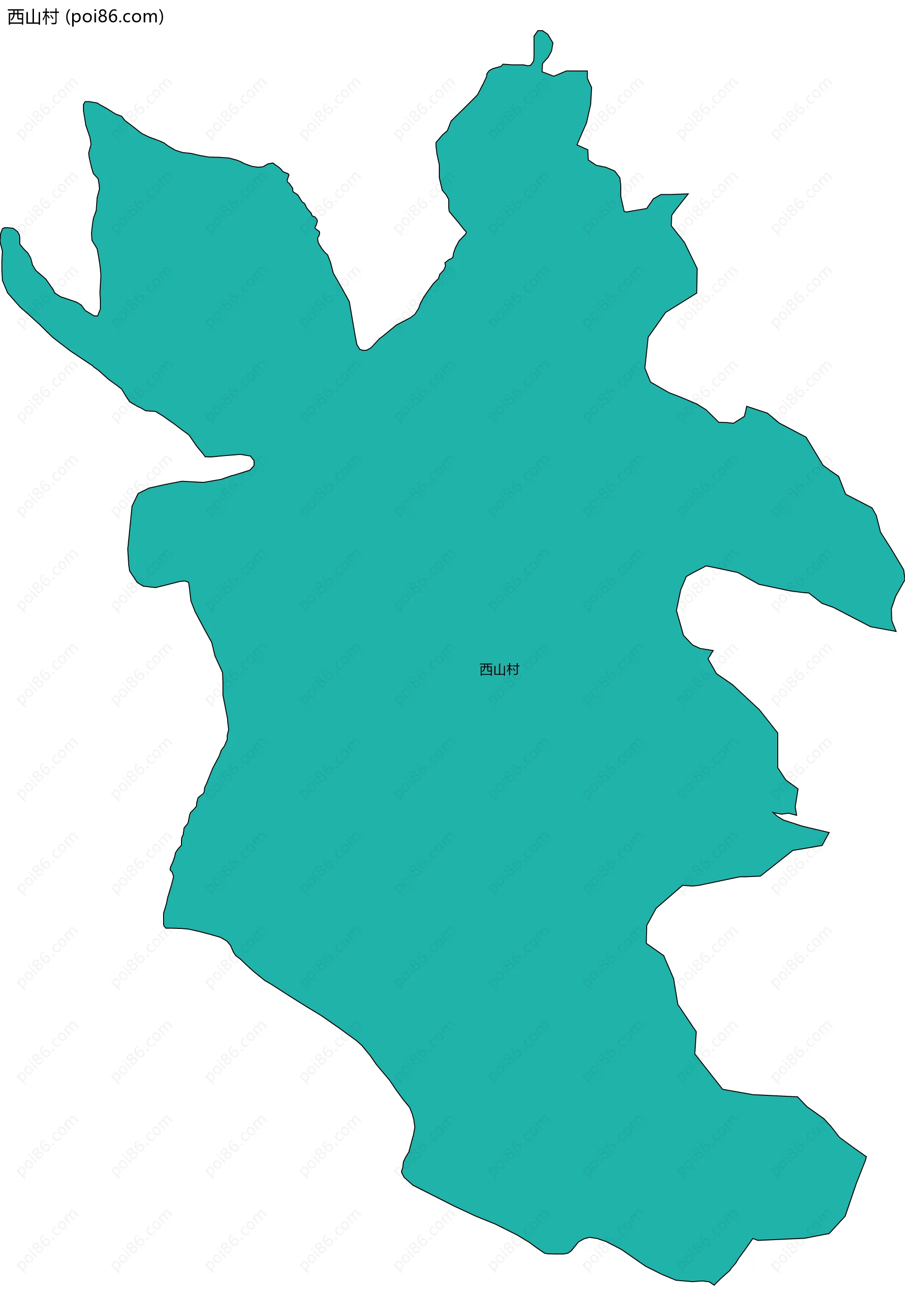 西山村边界地图