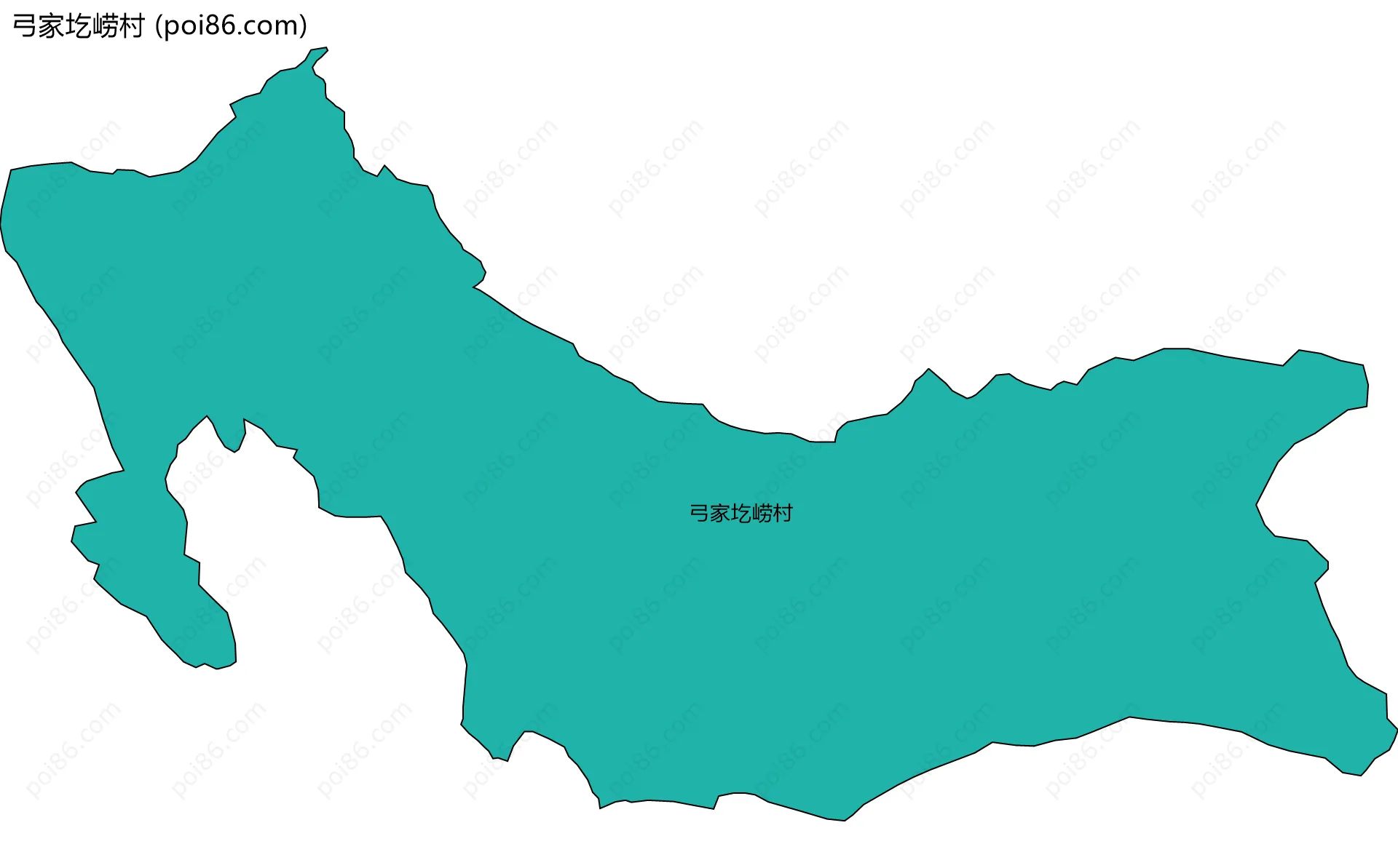 弓家圪崂村边界地图