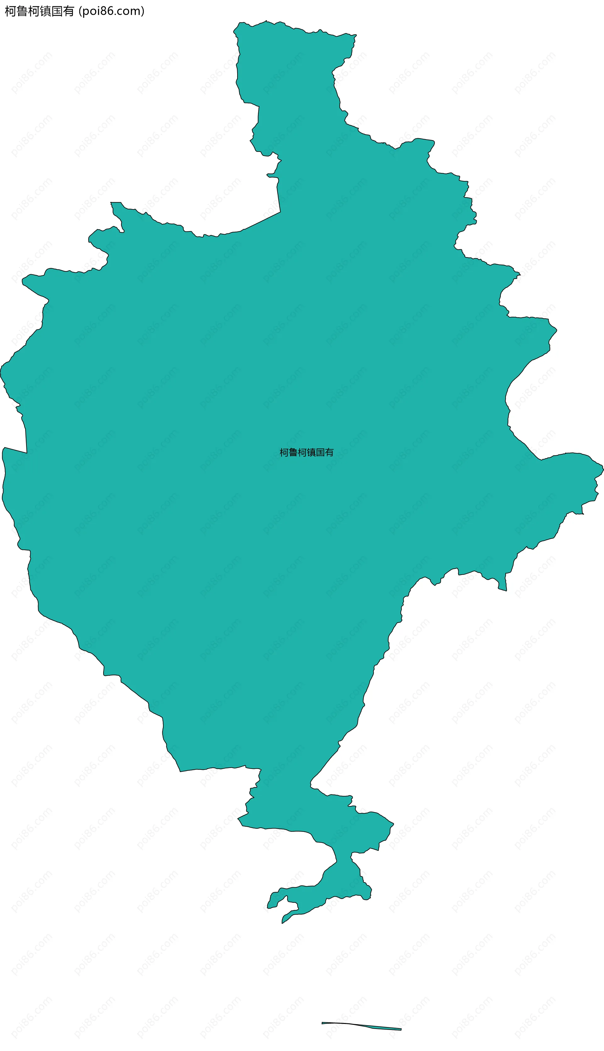 柯鲁柯镇国有边界地图