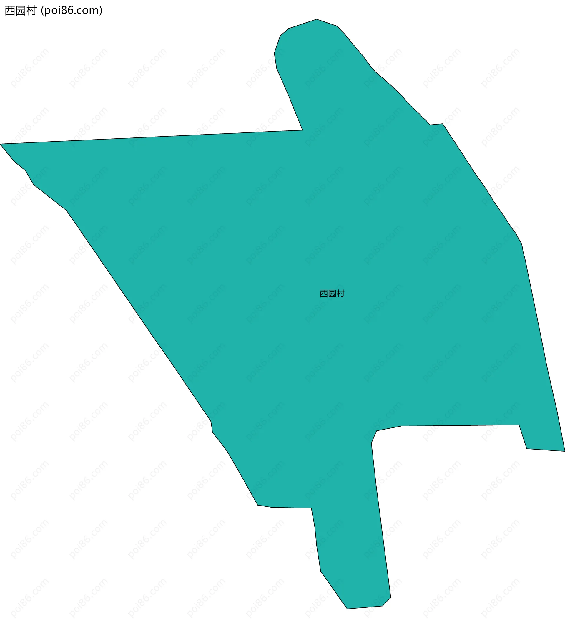 西园村边界地图