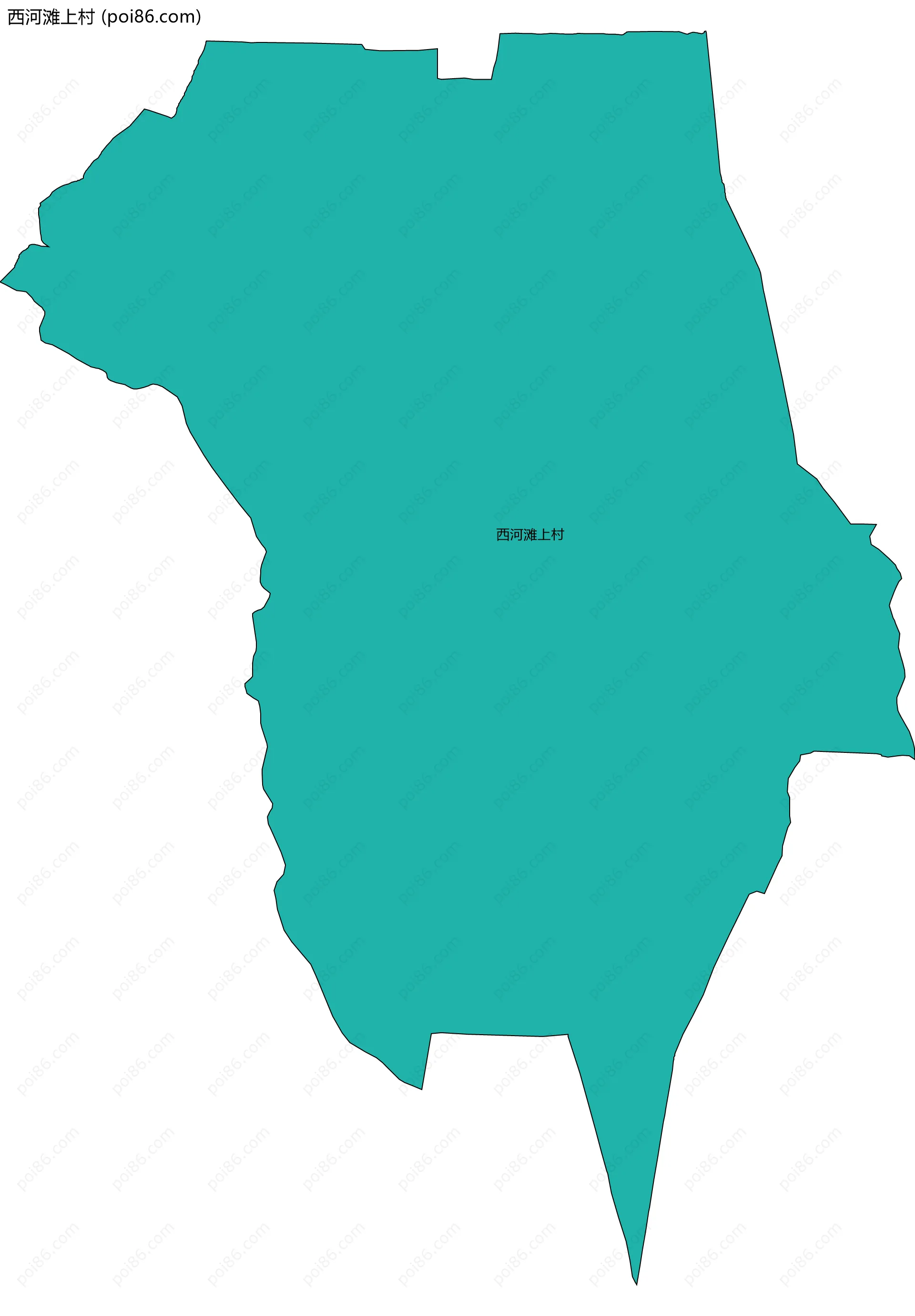 西河滩上村边界地图