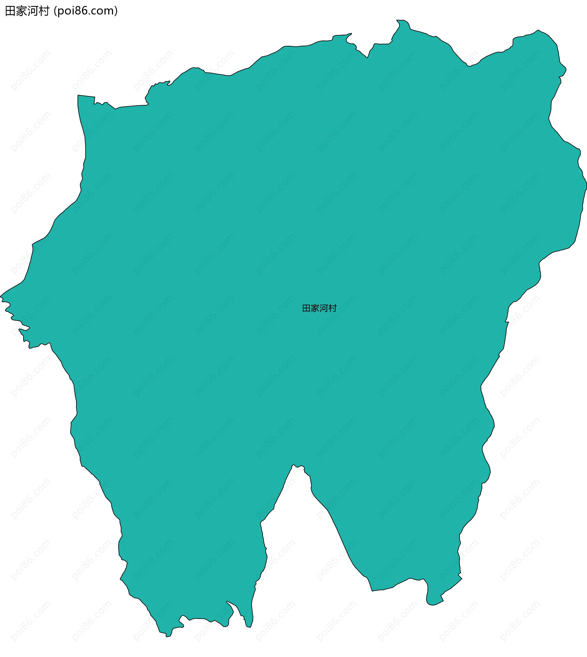 田家河村边界地图