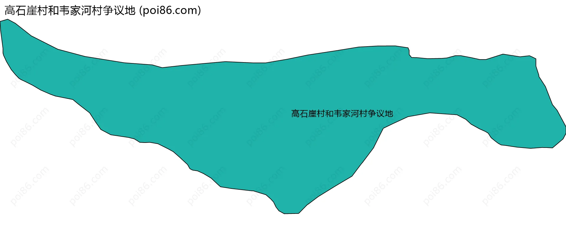 高石崖村和韦家河村争议地边界地图
