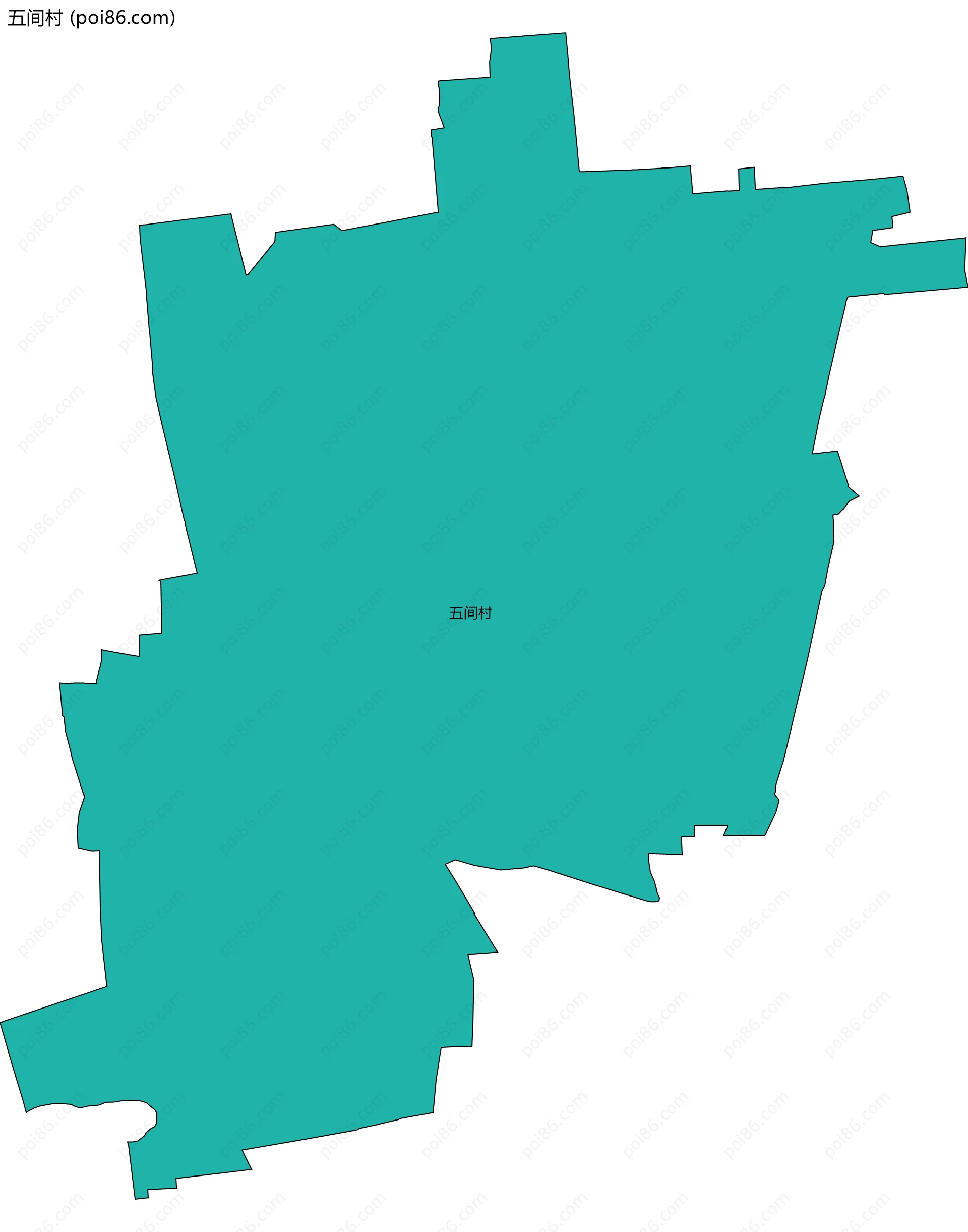 五间村边界地图