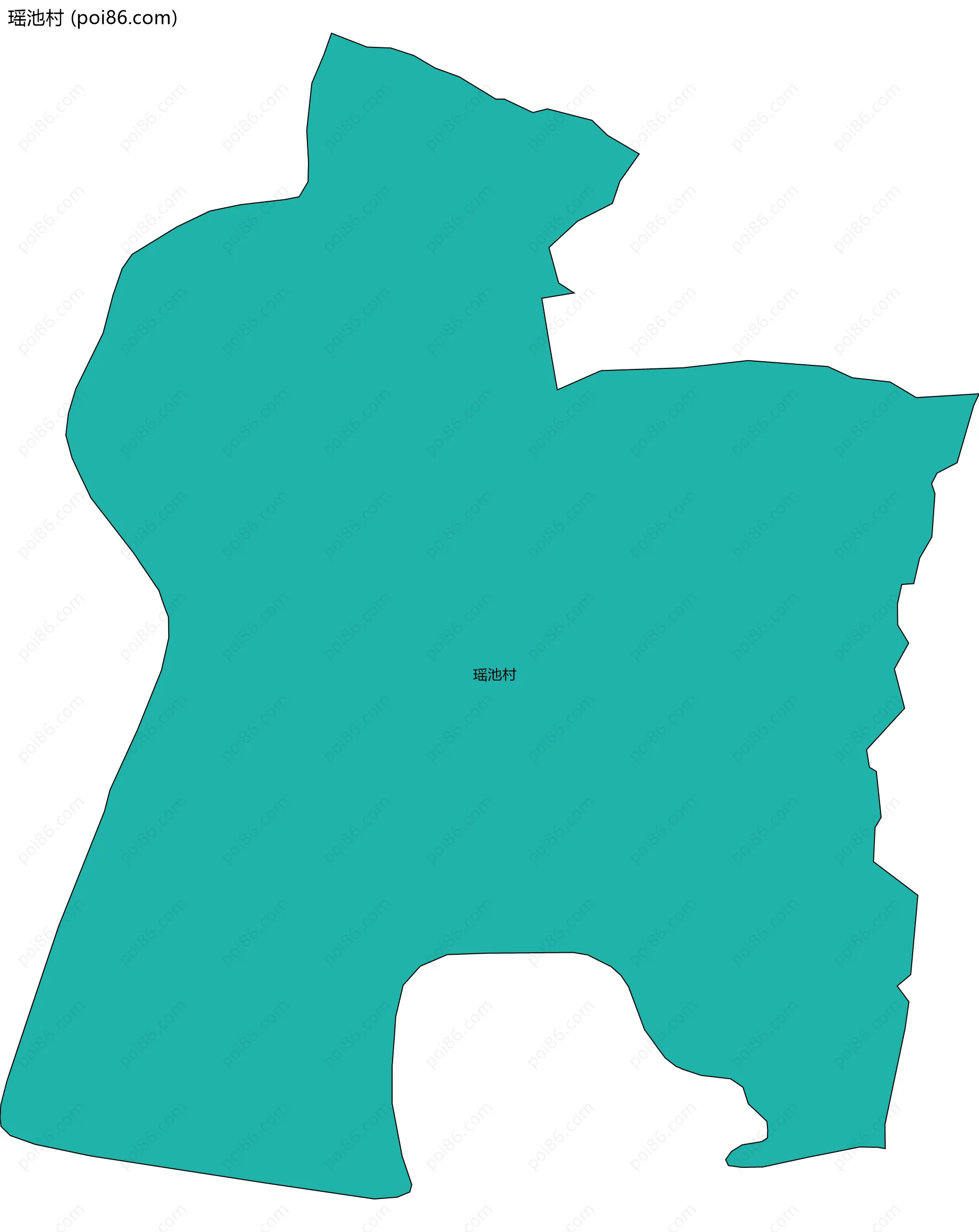 瑶池村边界地图