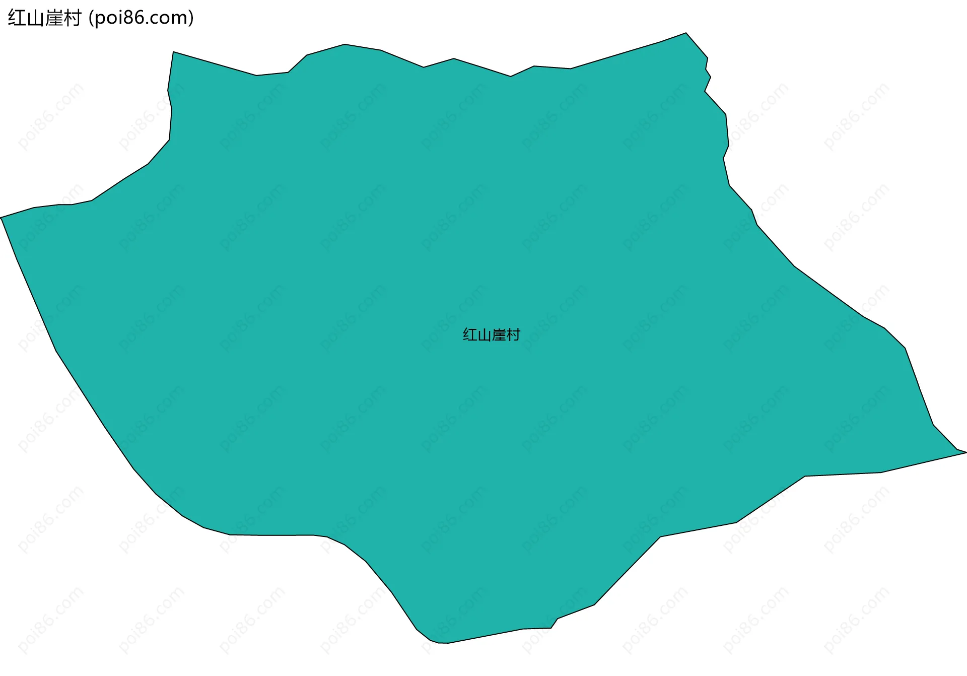 红山崖村边界地图