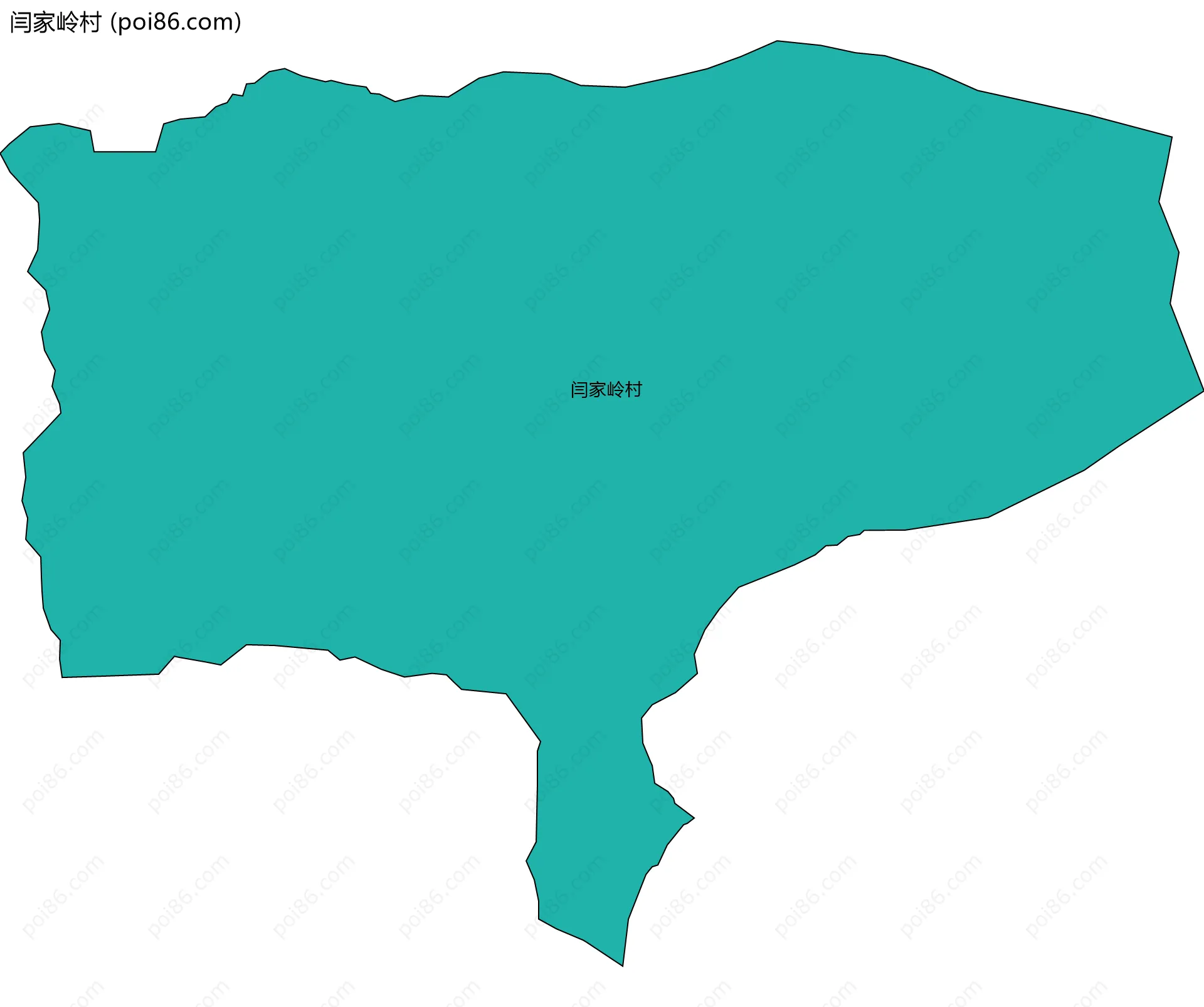 闫家岭村边界地图