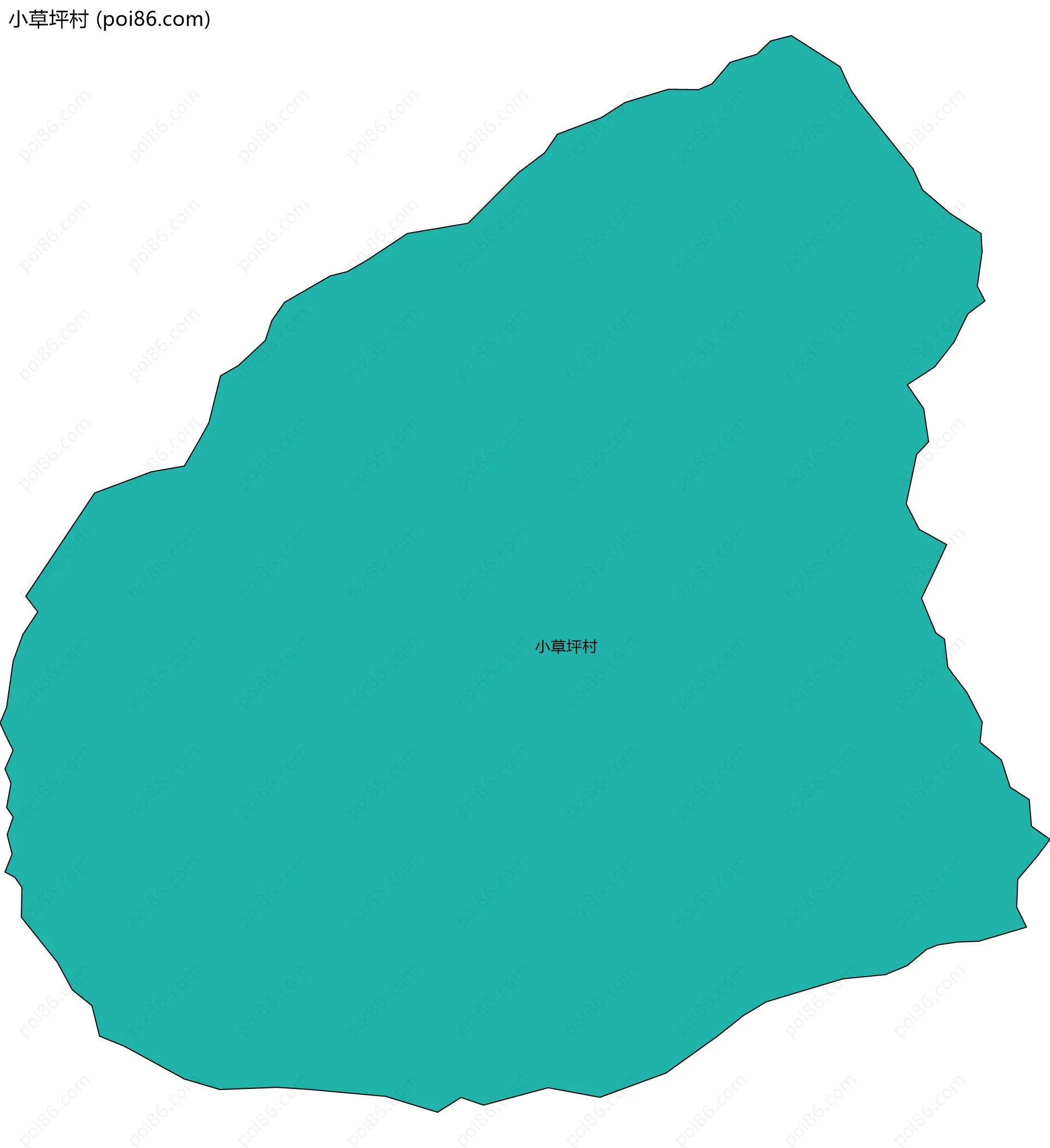 小草坪村边界地图