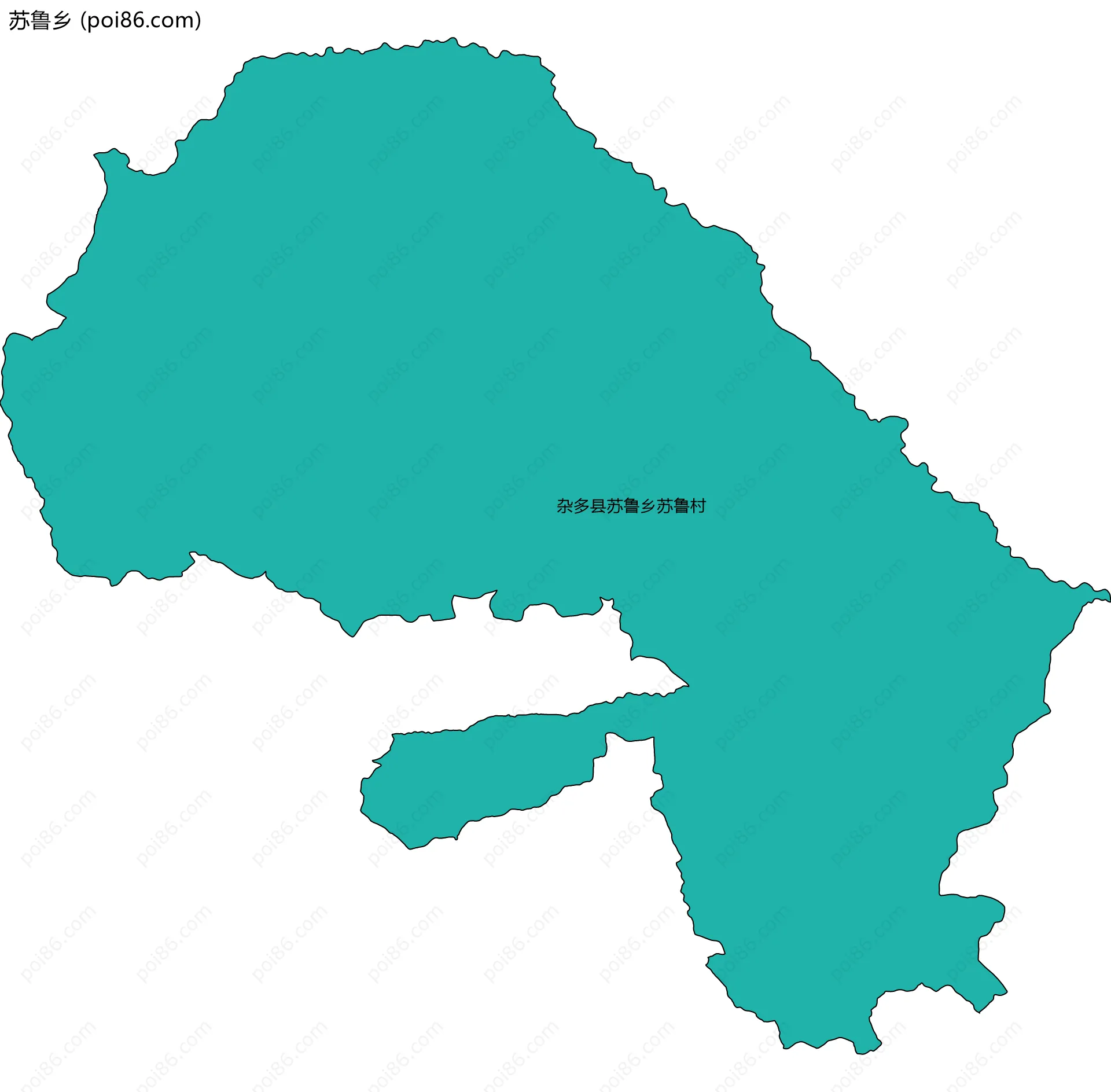 苏鲁乡边界地图(五级行政区划)