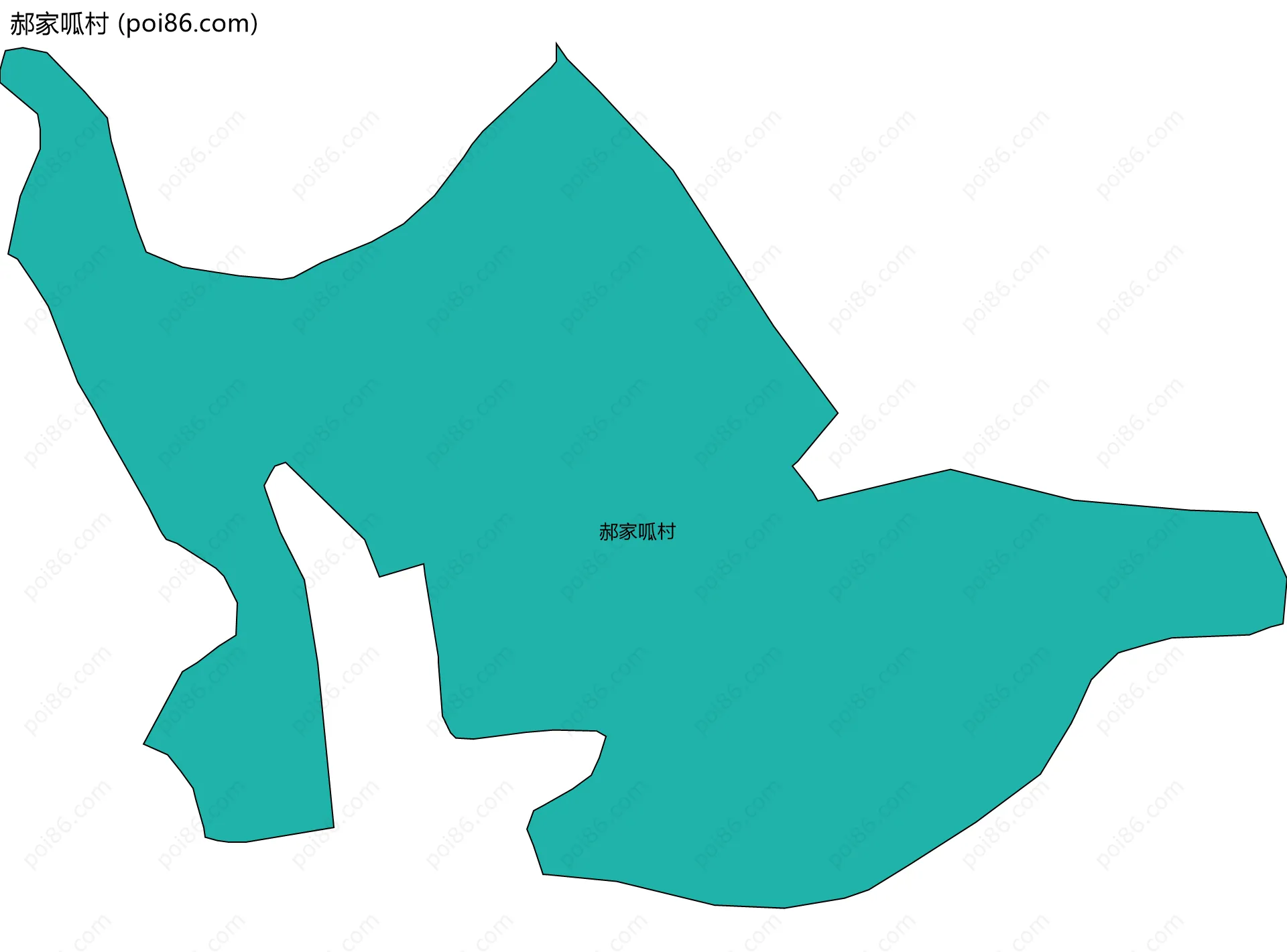 郝家呱村边界地图