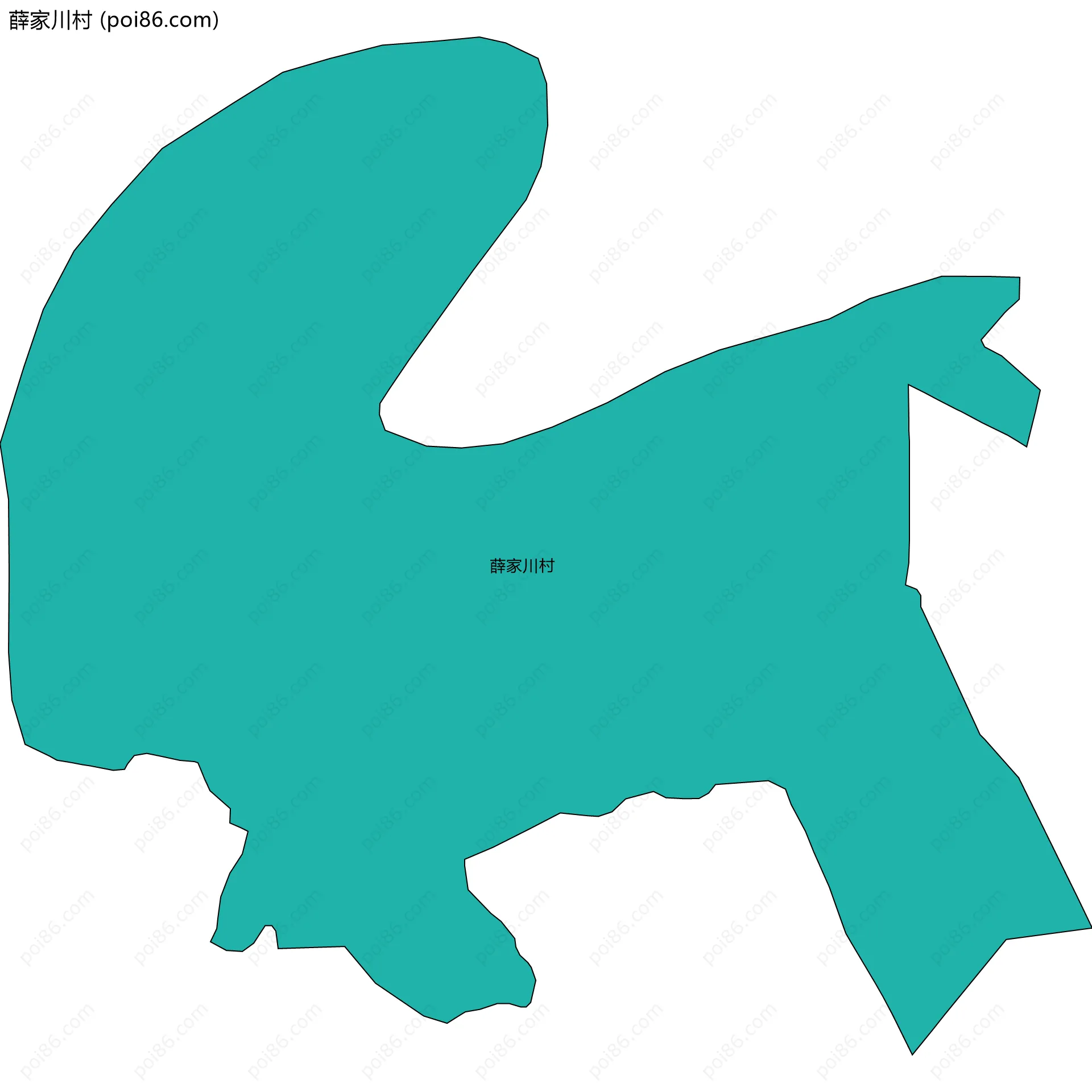 薛家川村边界地图