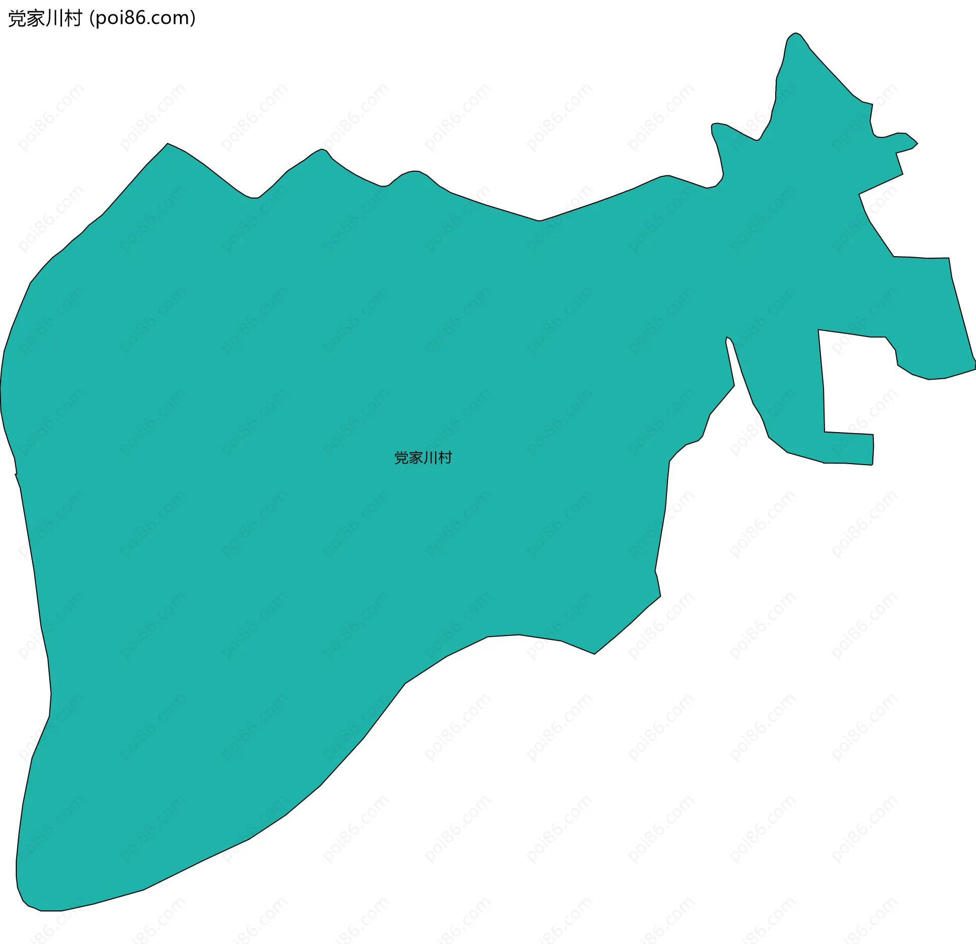 党家川村边界地图