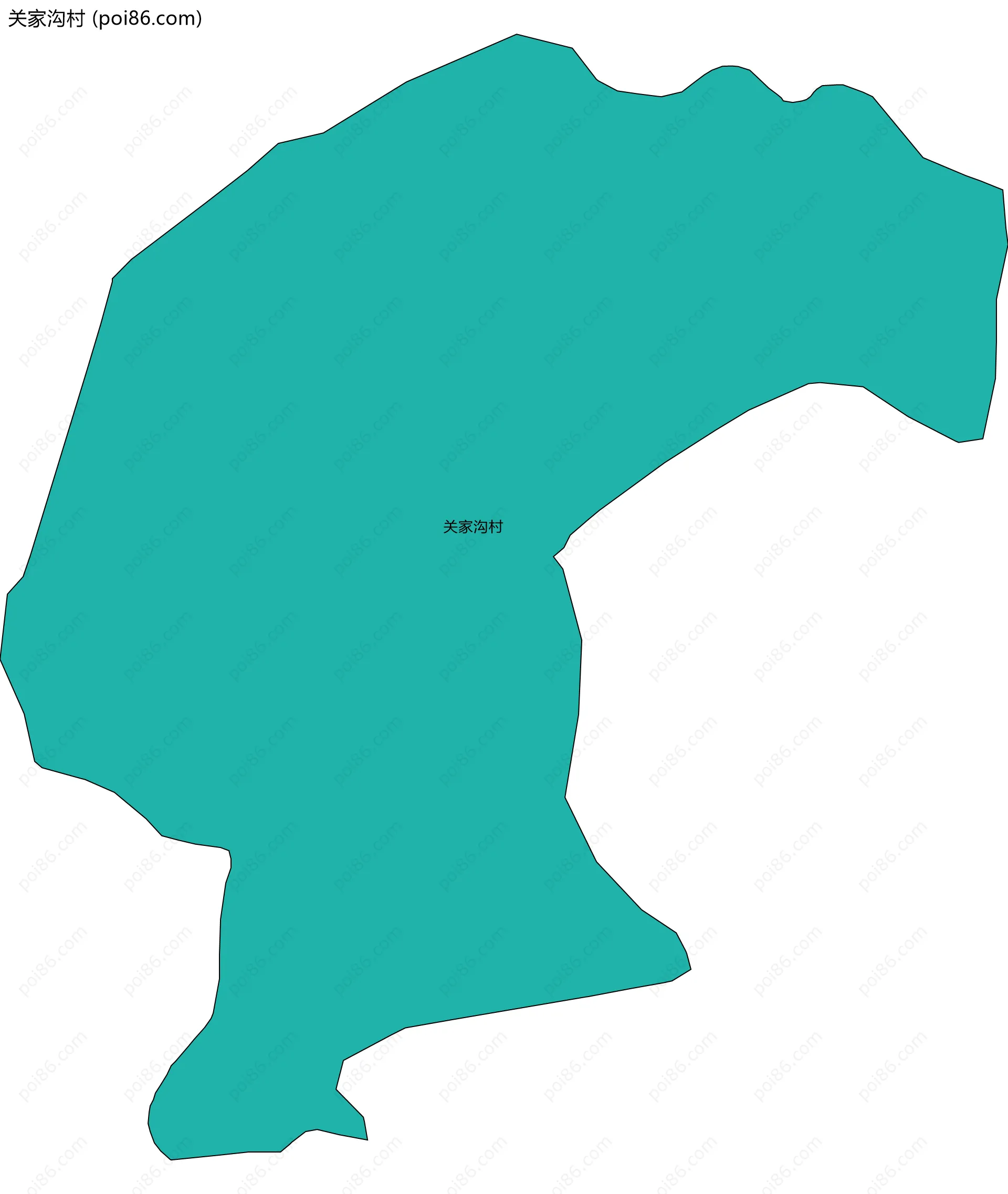 关家沟村边界地图