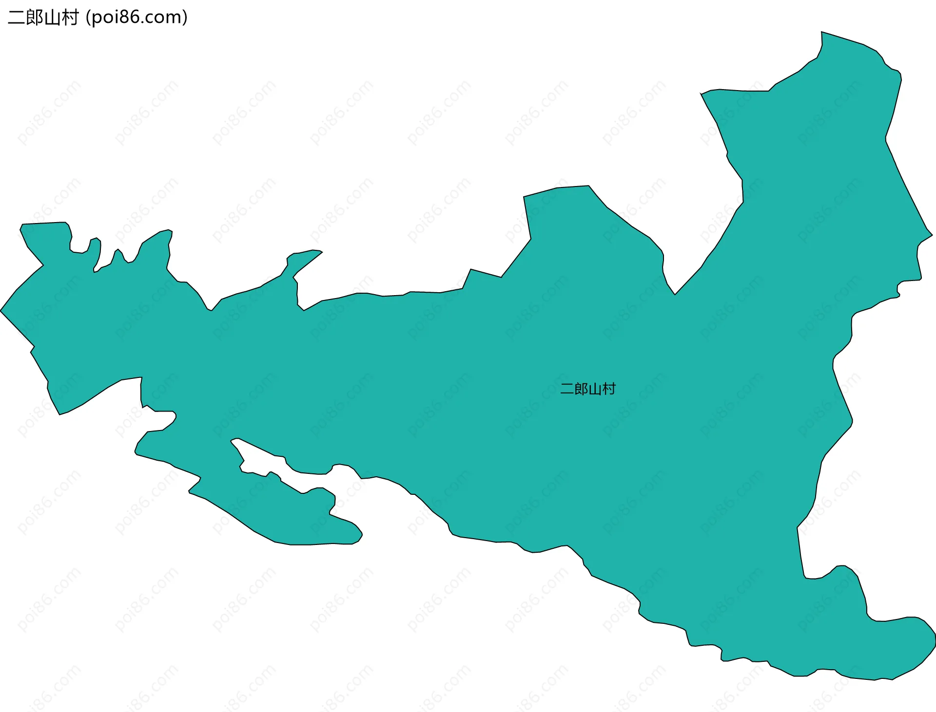 二郎山村边界地图