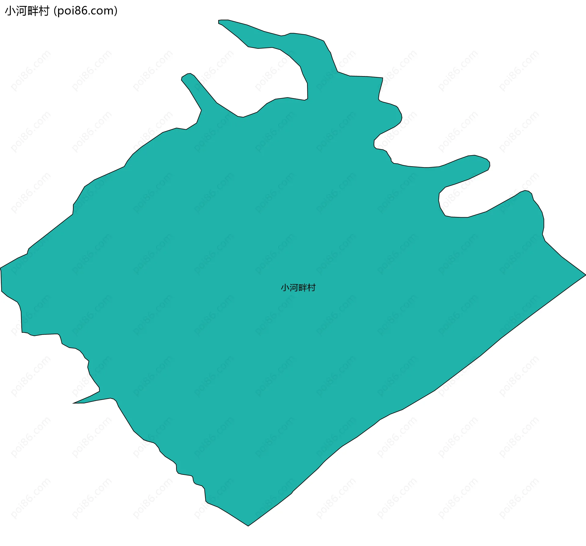 小河畔村边界地图