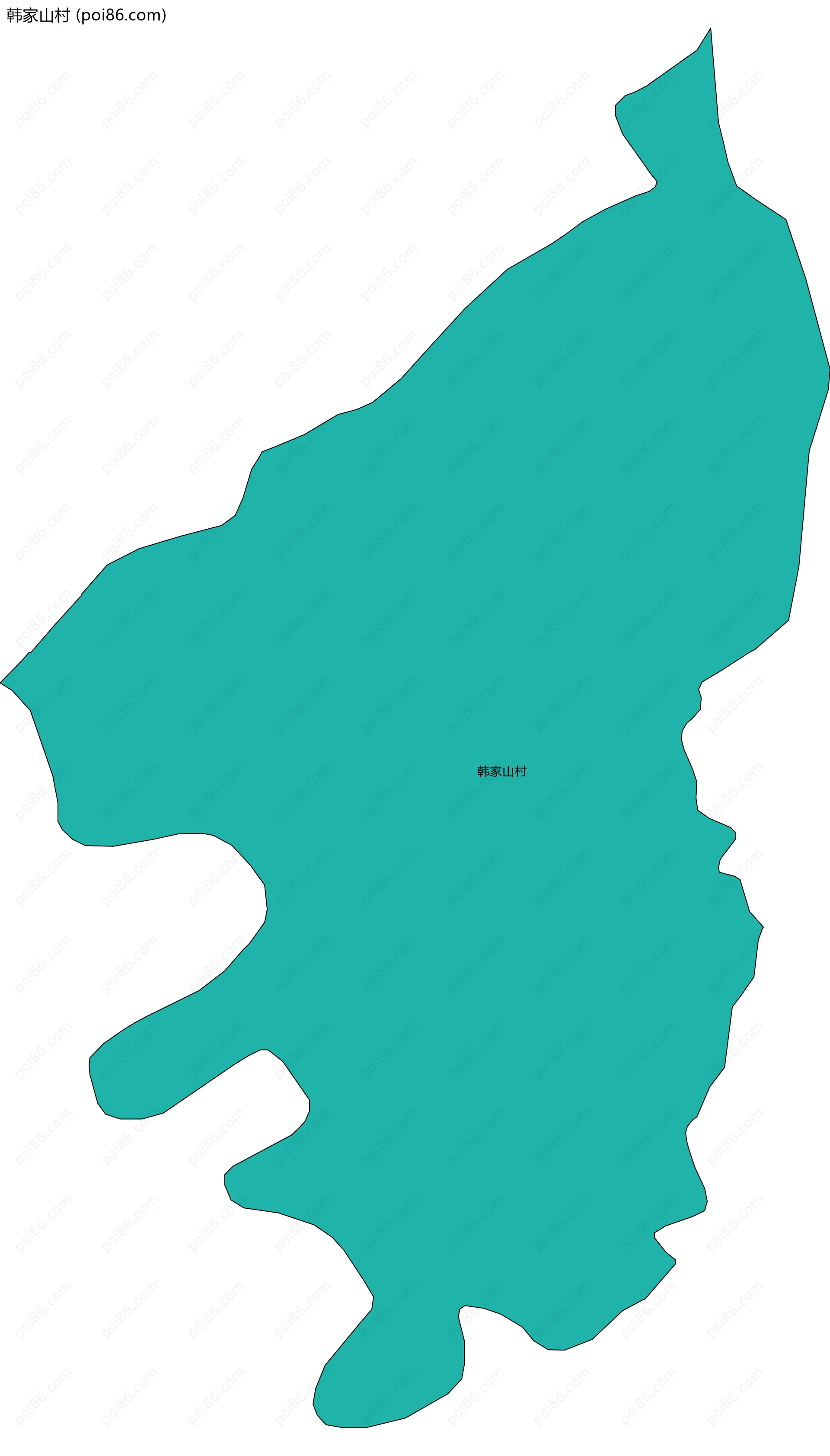 韩家山村边界地图