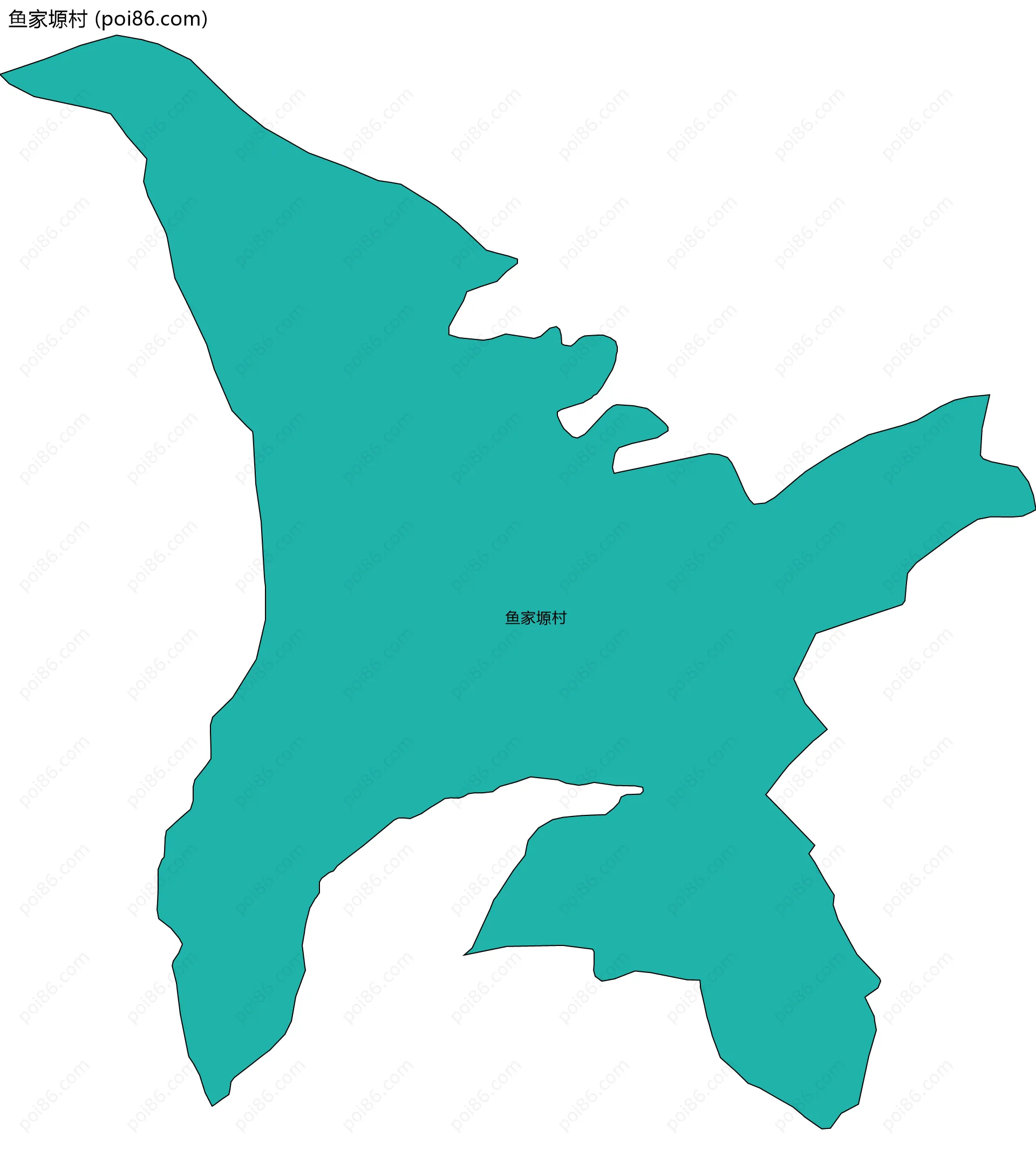 鱼家塬村边界地图