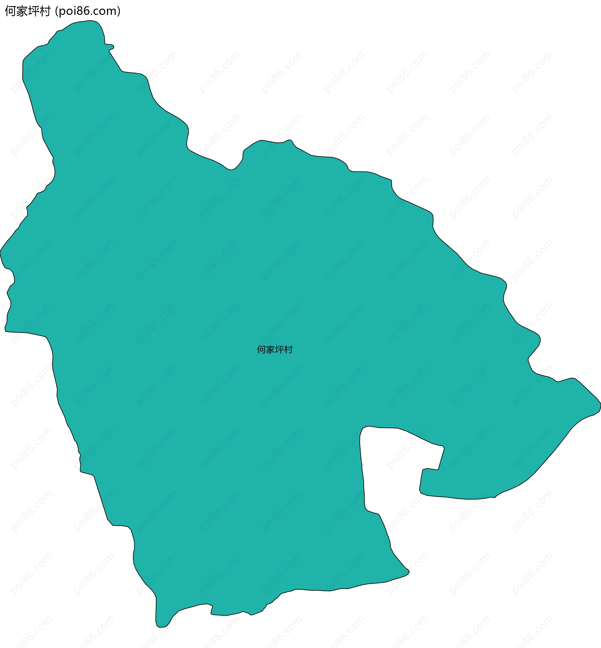 何家坪村边界地图