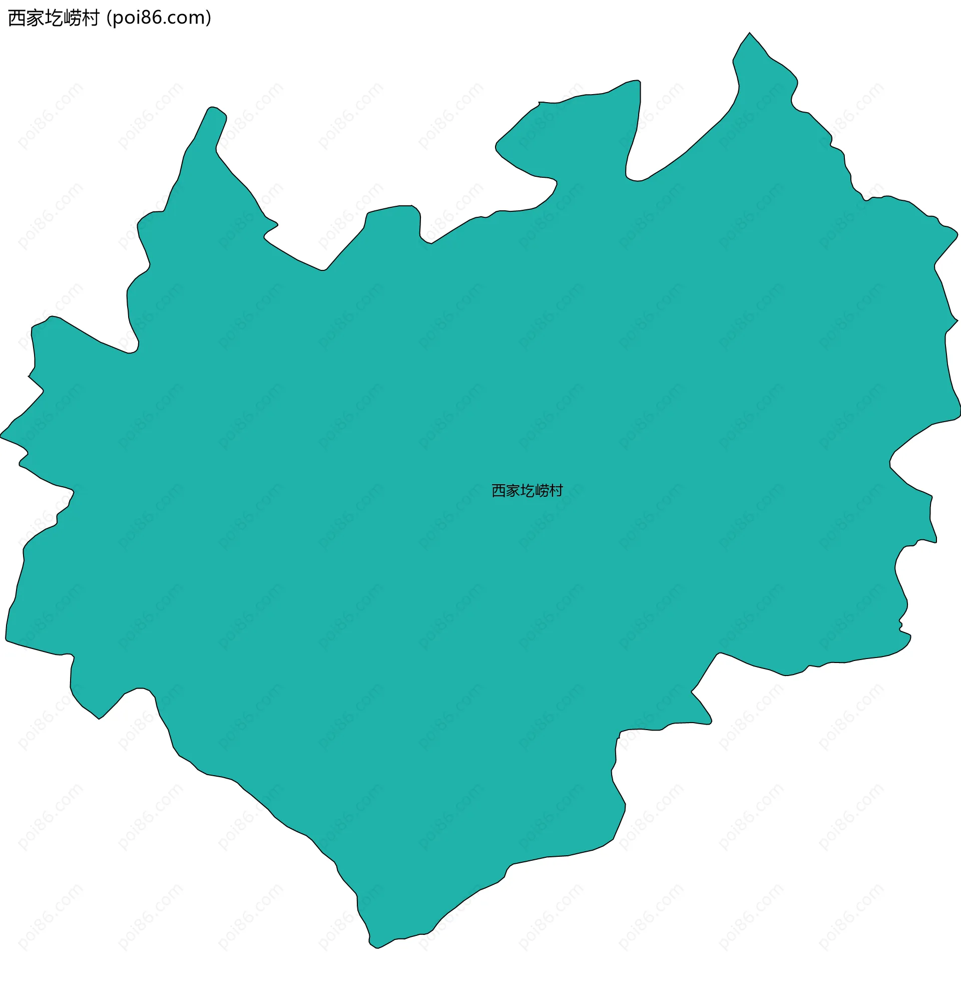 西家圪崂村边界地图