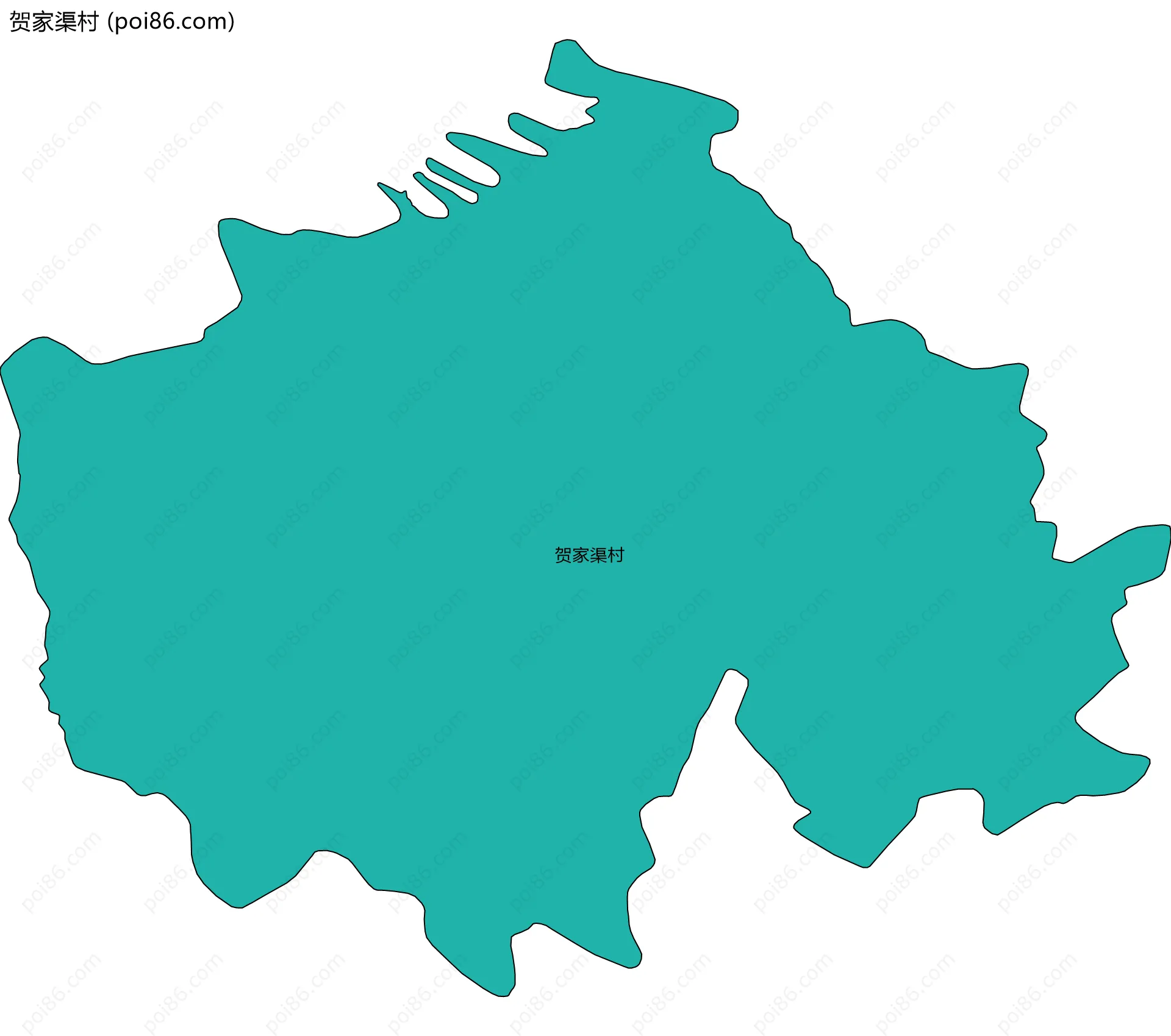 贺家渠村边界地图