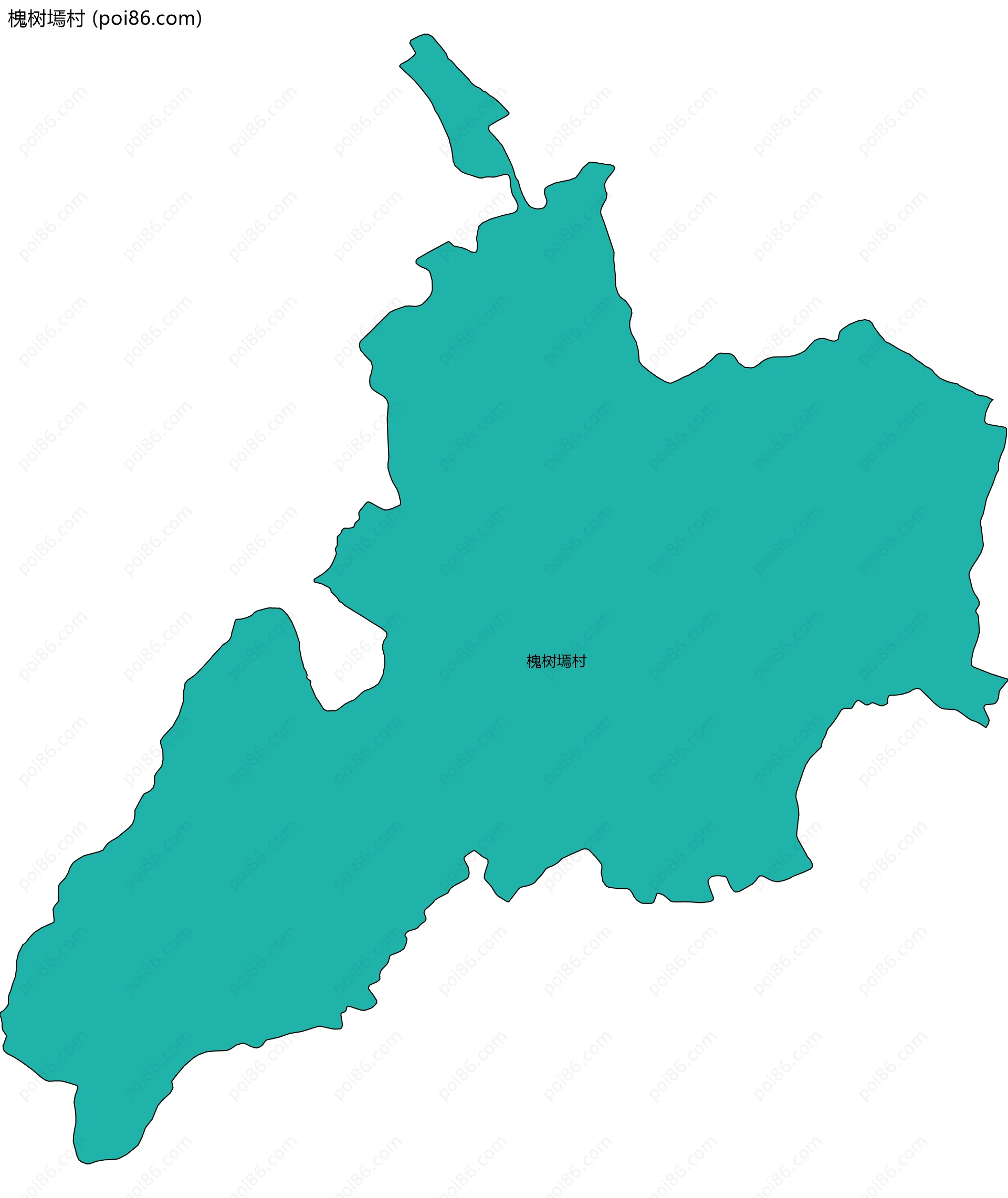 槐树墕村边界地图