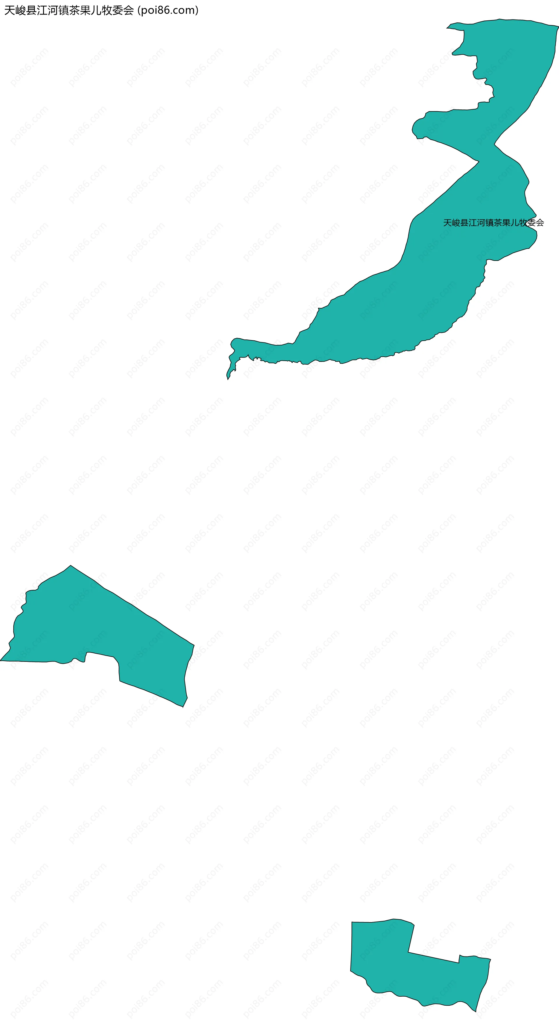 天峻县江河镇茶果儿牧委会边界地图