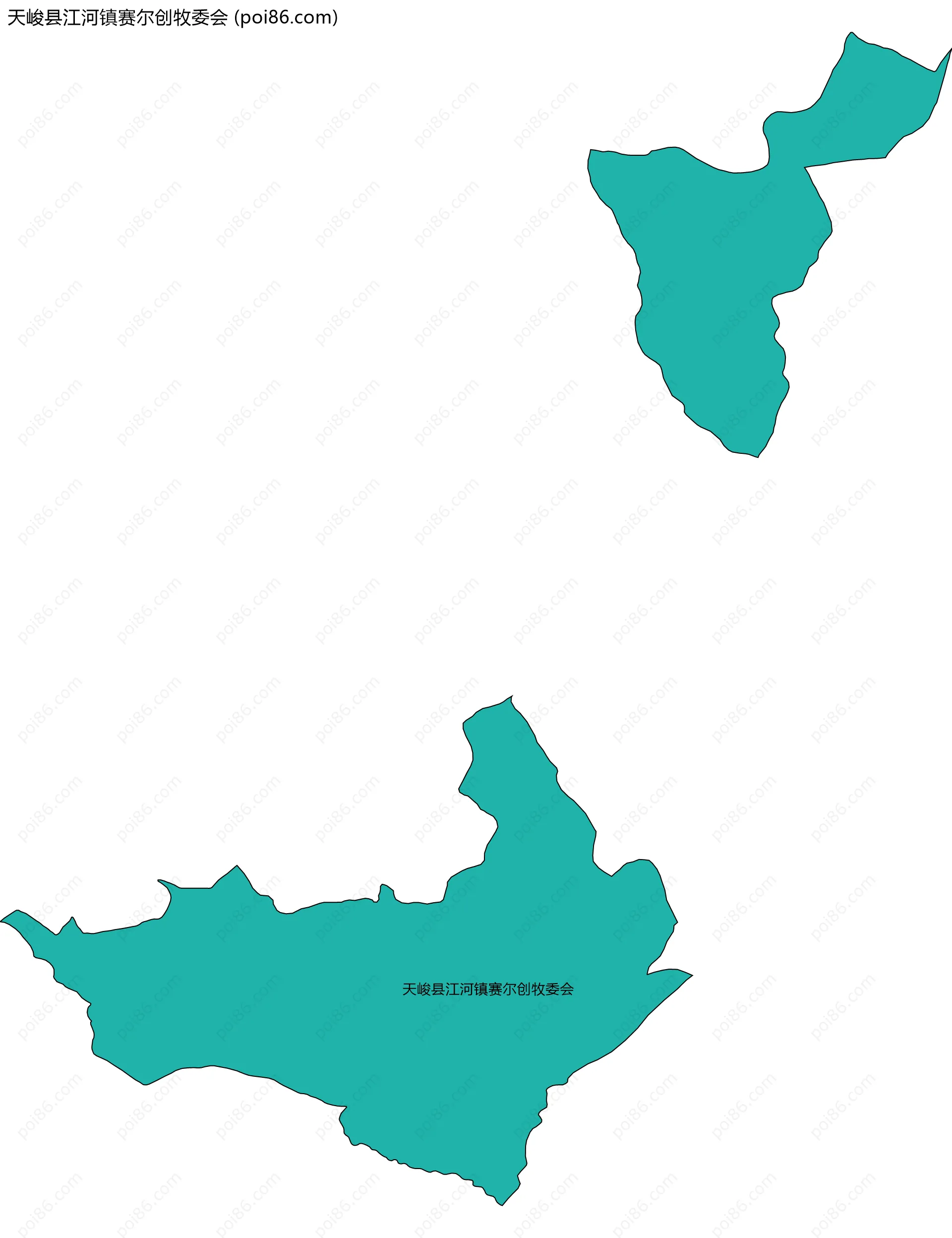 天峻县江河镇赛尔创牧委会边界地图