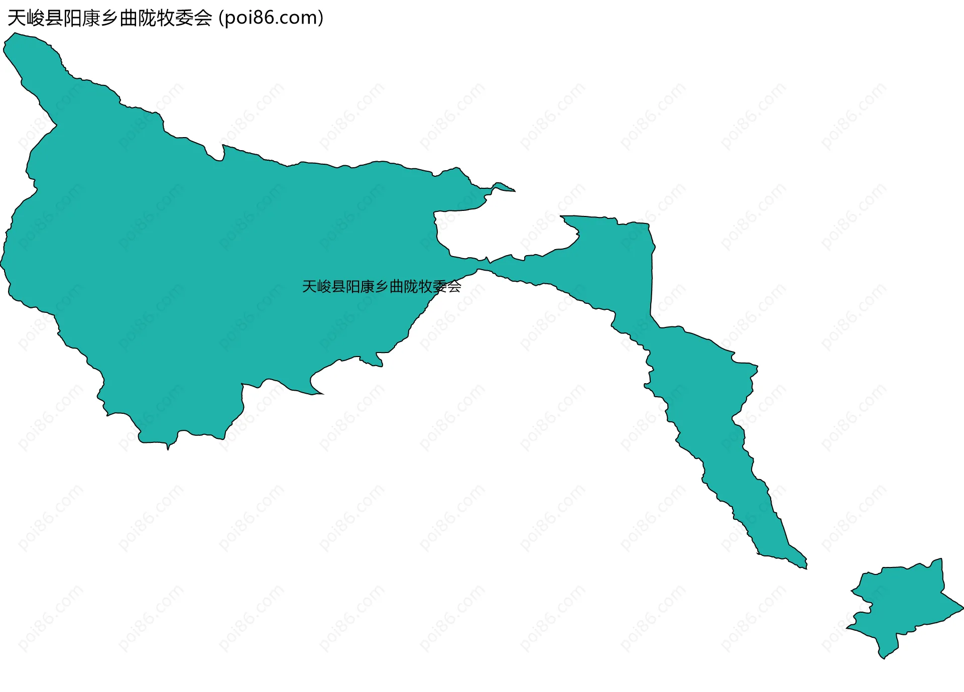 天峻县阳康乡曲陇牧委会边界地图