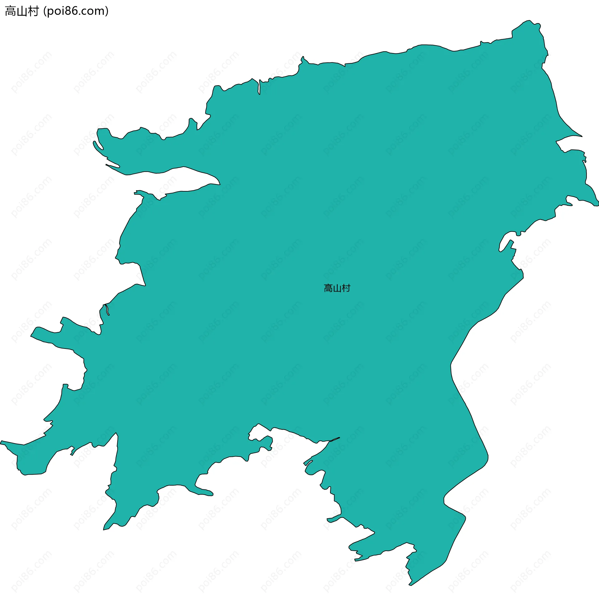 高山村边界地图
