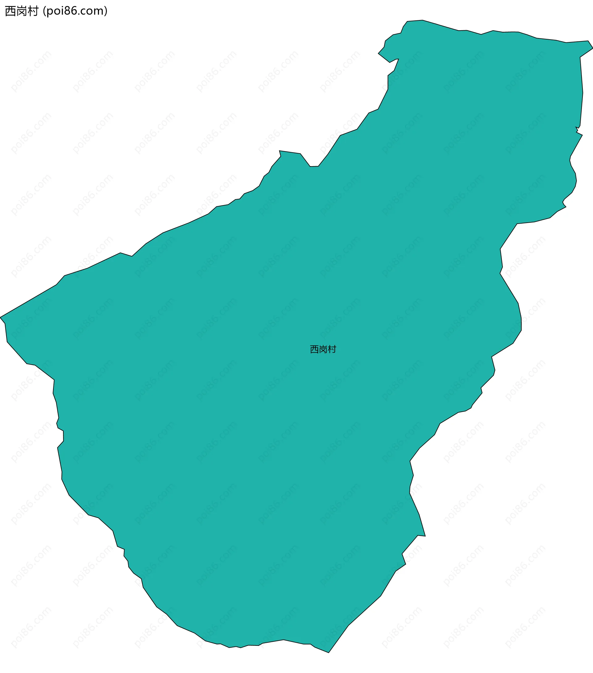 西岗村边界地图