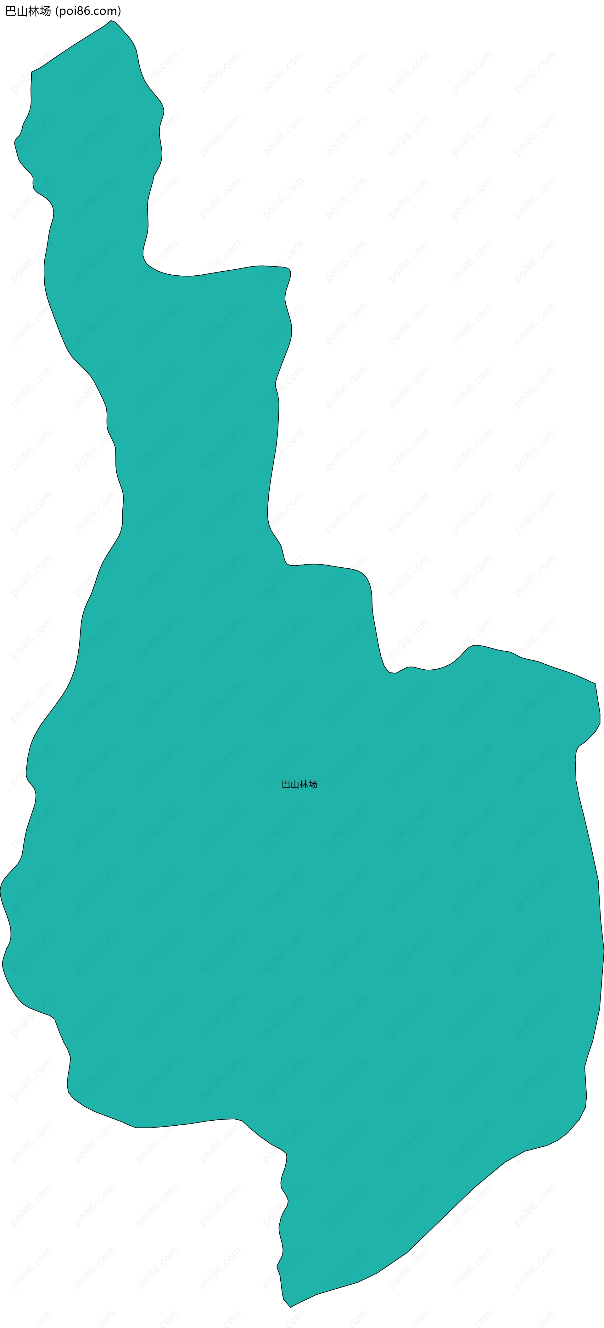 巴山林场边界地图(五级行政区划)