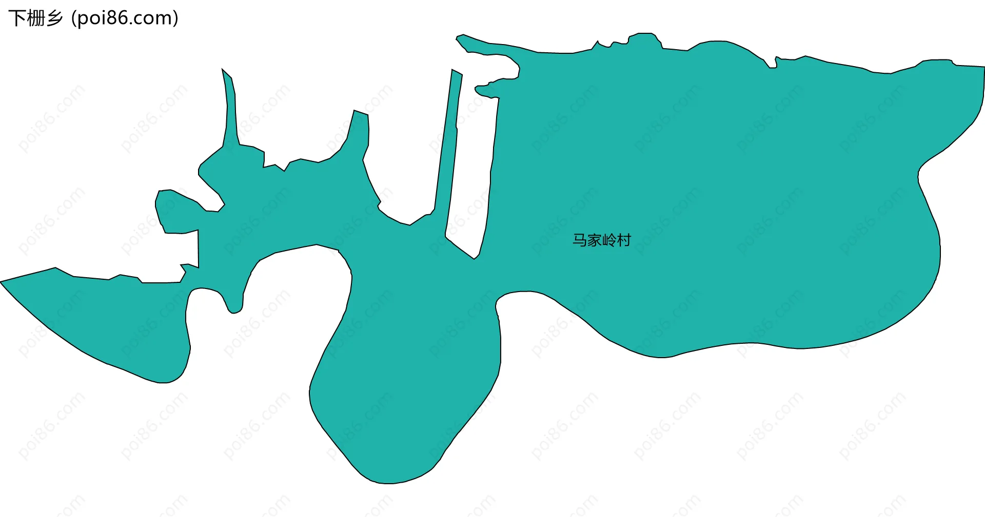 下栅乡边界地图(五级行政区划)