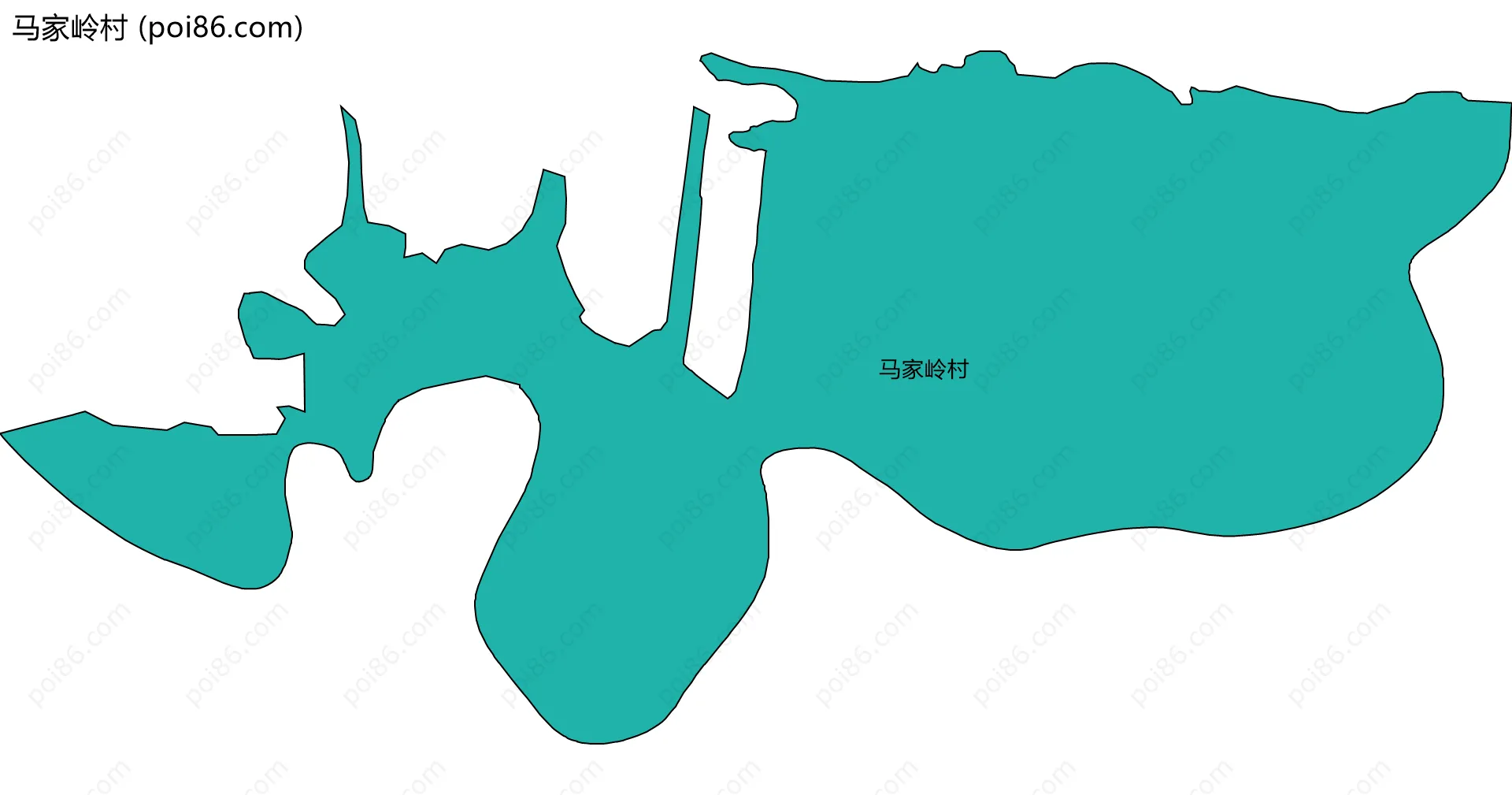 马家岭村边界地图