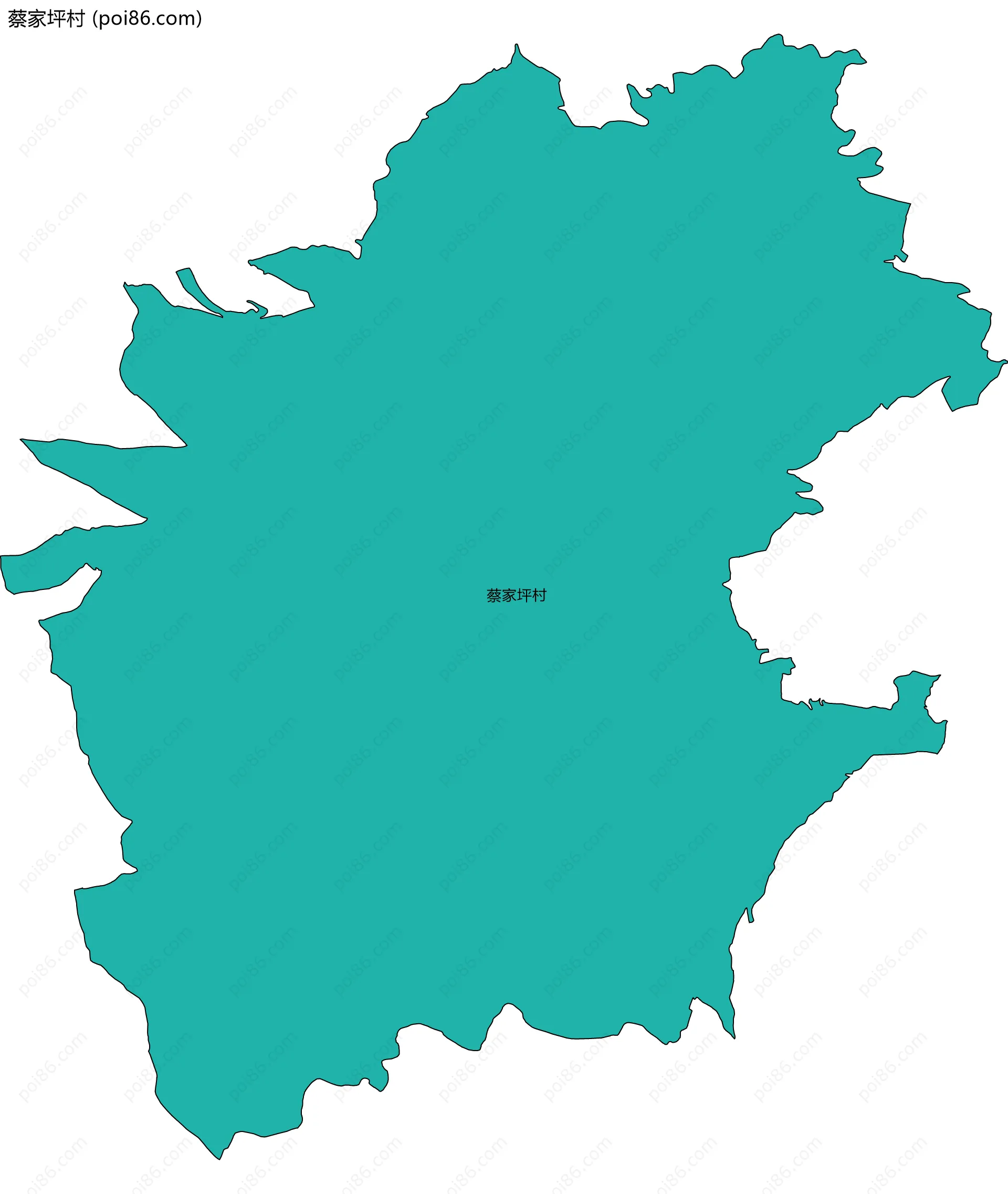 蔡家坪村边界地图