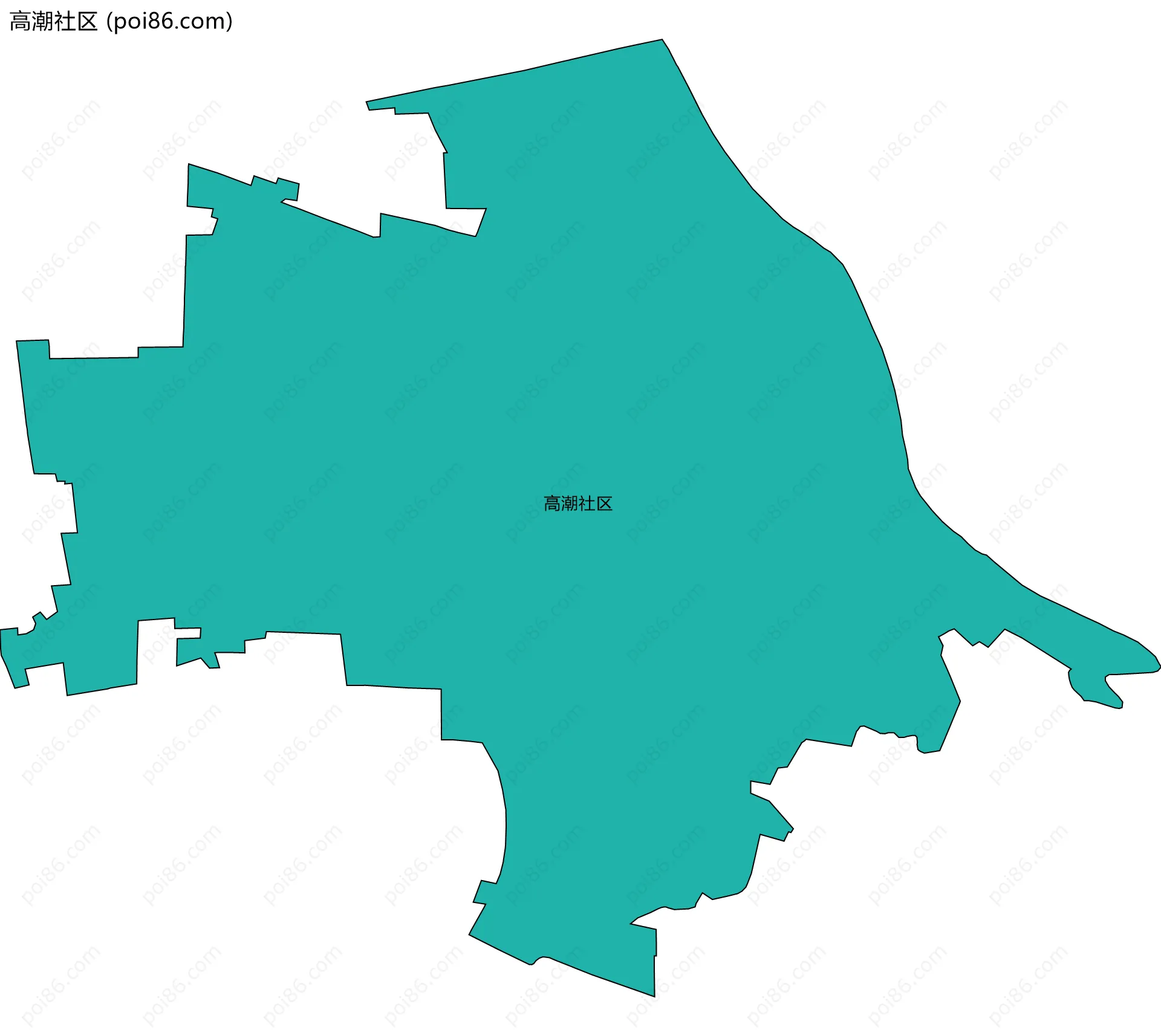 高潮社区边界地图
