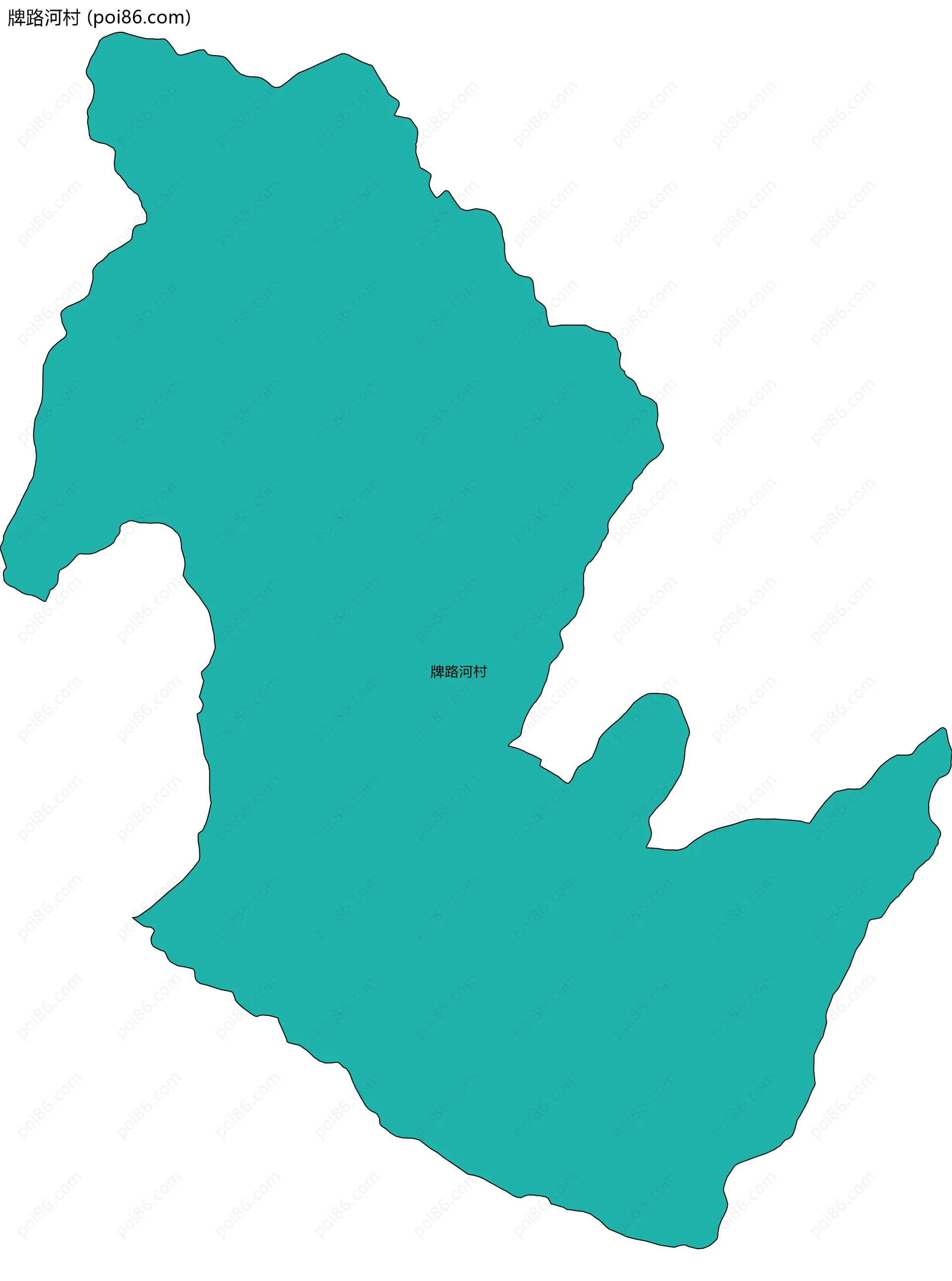 牌路河村边界地图