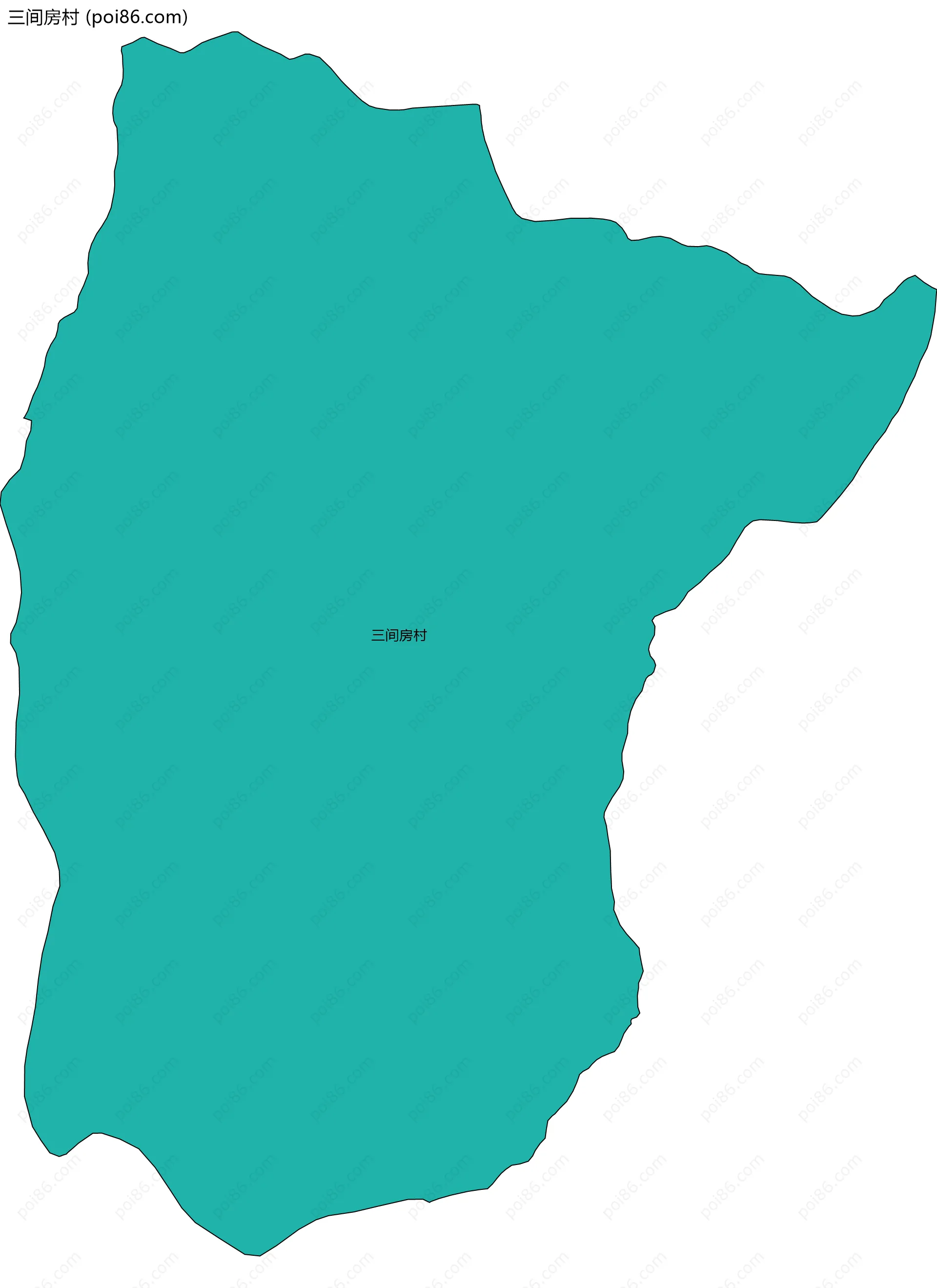 三间房村边界地图