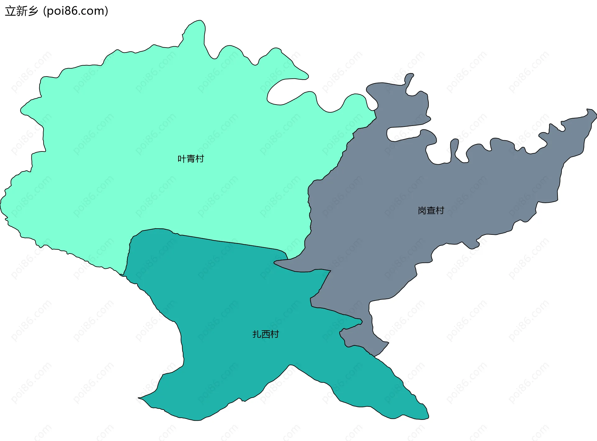 立新乡边界地图(五级行政区划)