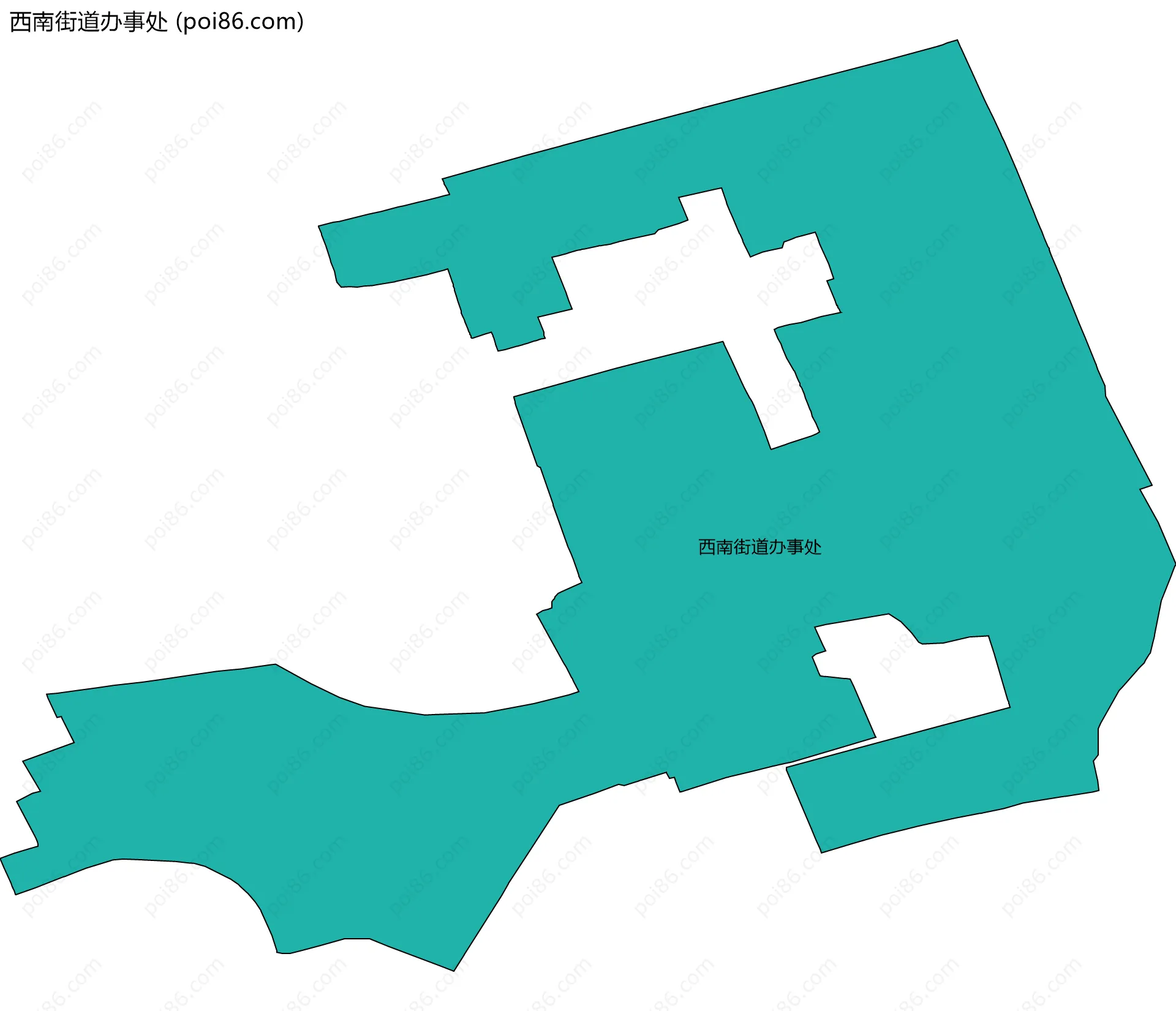 西南街道办事处边界地图