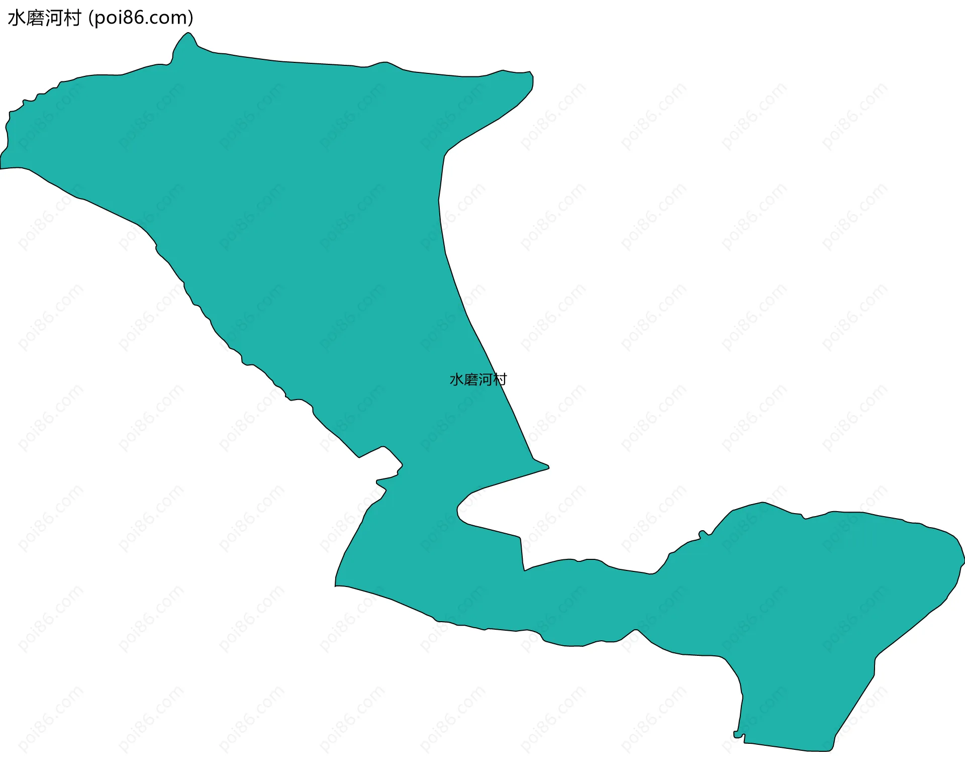 水磨河村边界地图