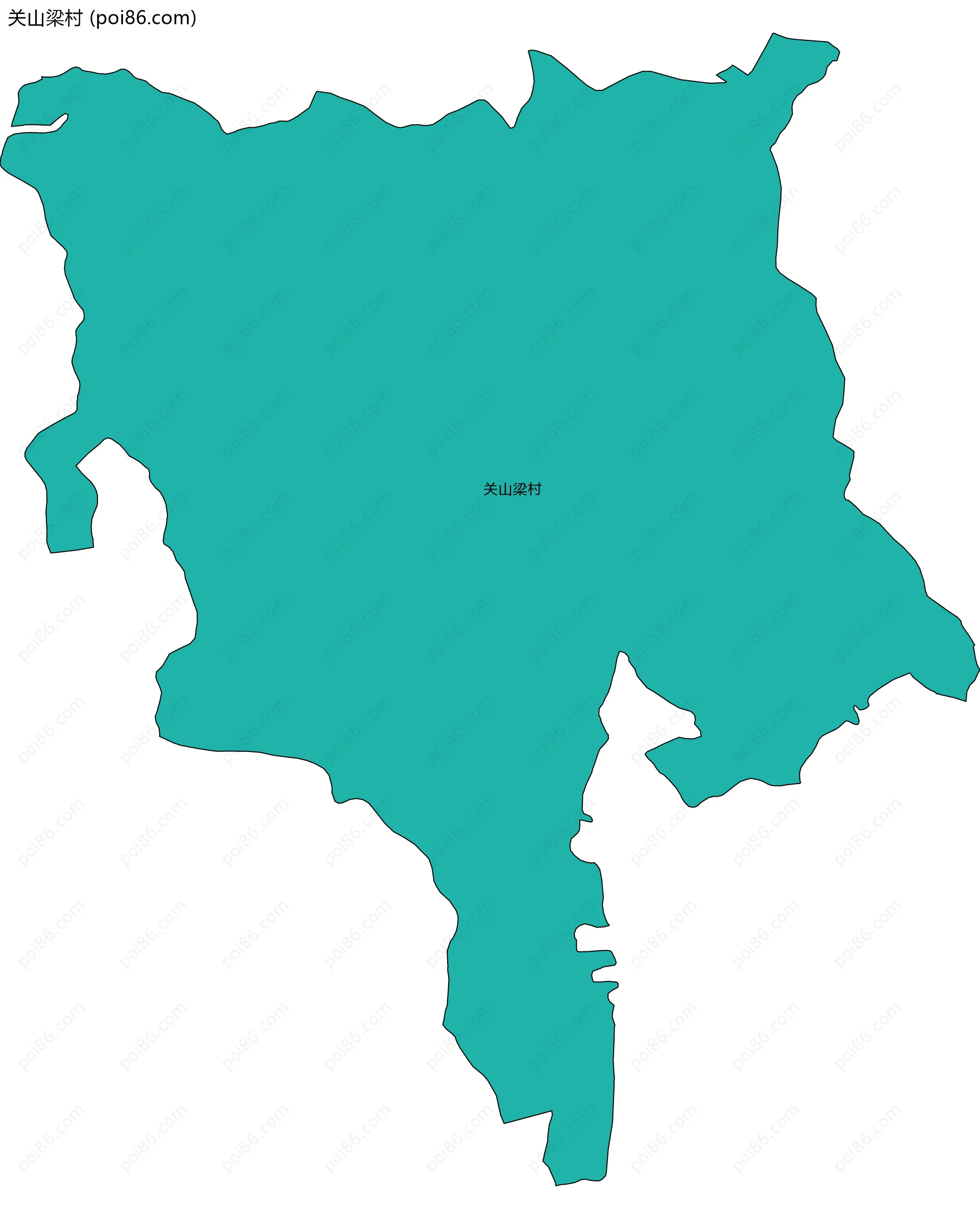 关山梁村边界地图