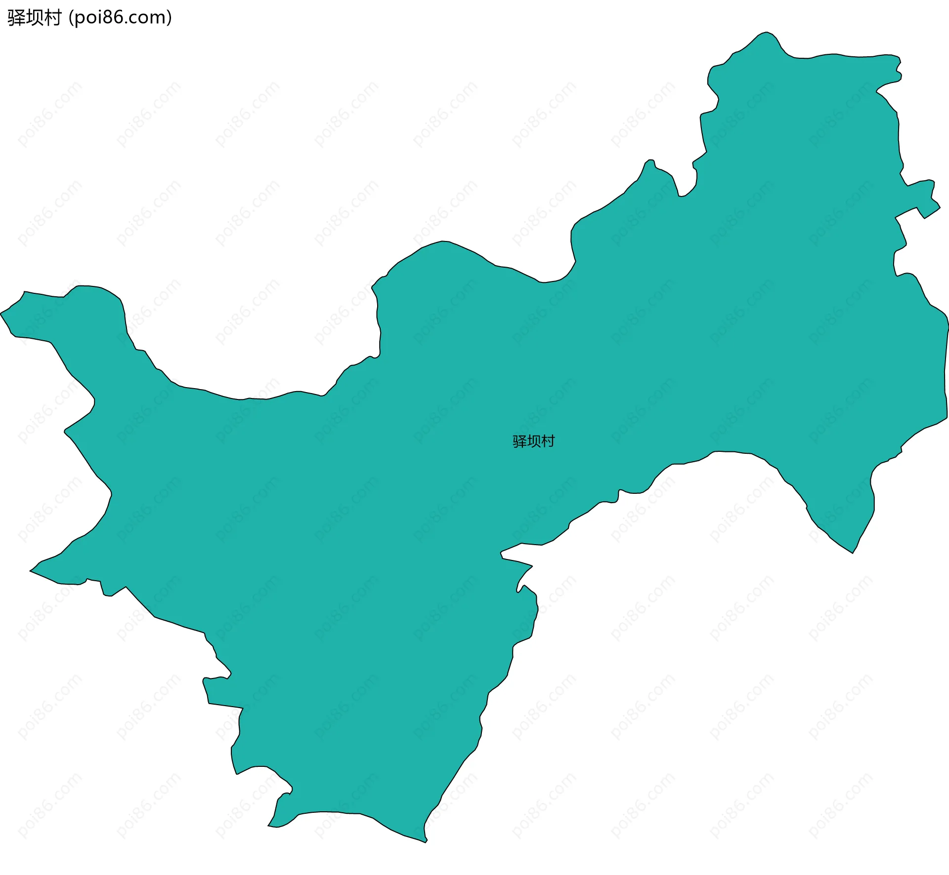 驿坝村边界地图