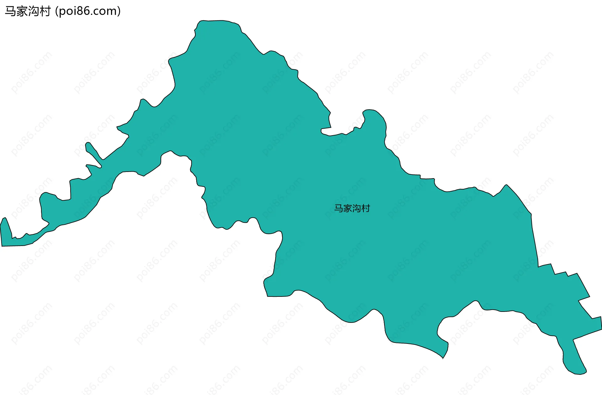 马家沟村边界地图