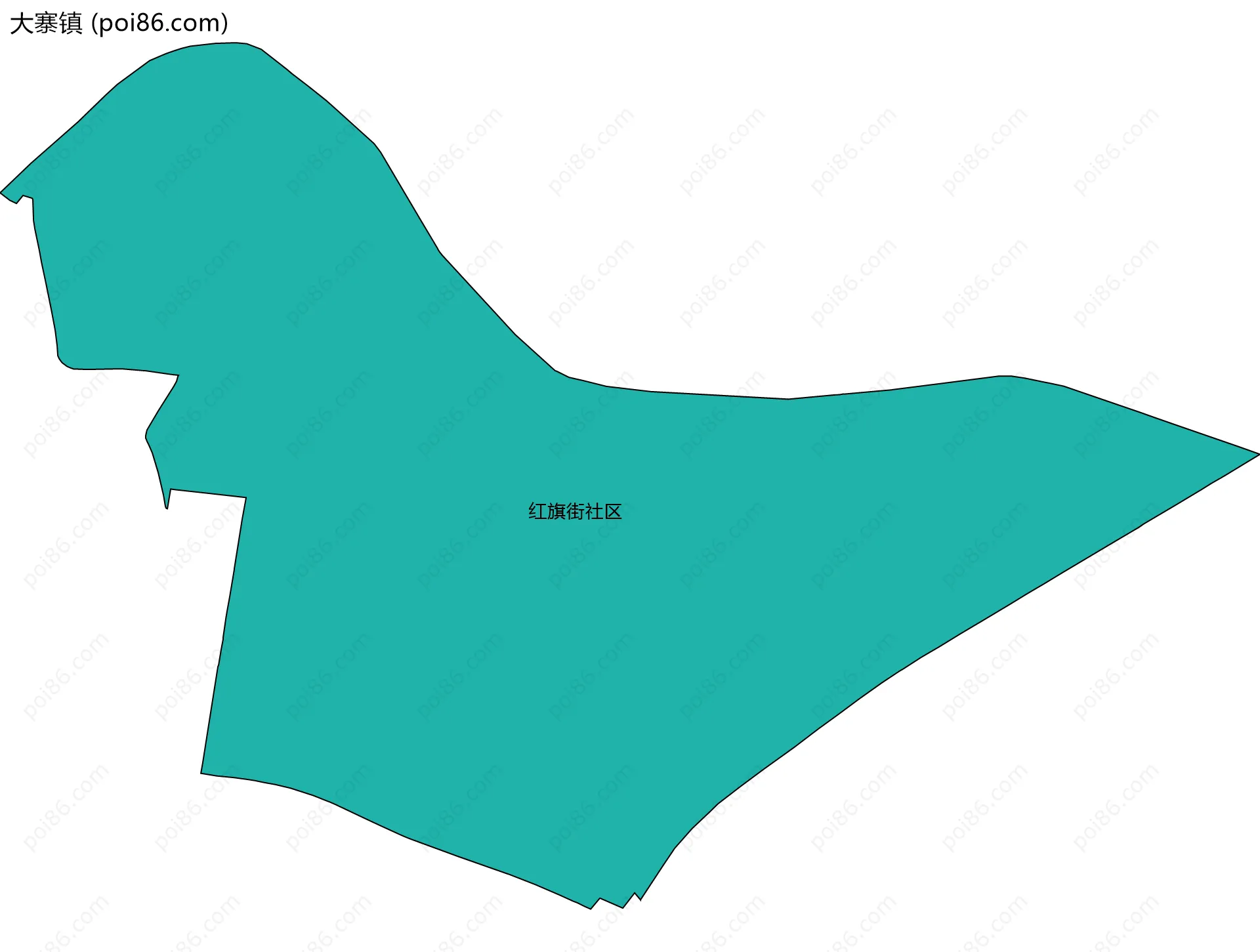 大寨镇边界地图(五级行政区划)
