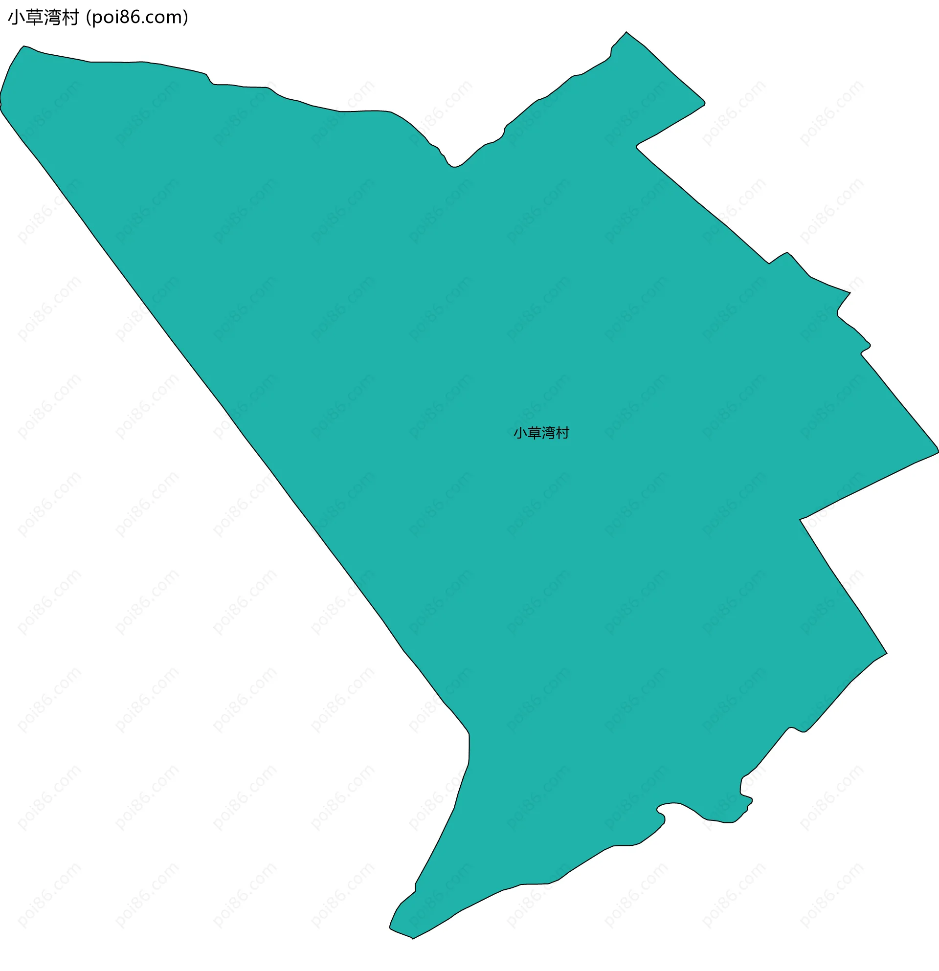 小草湾村边界地图