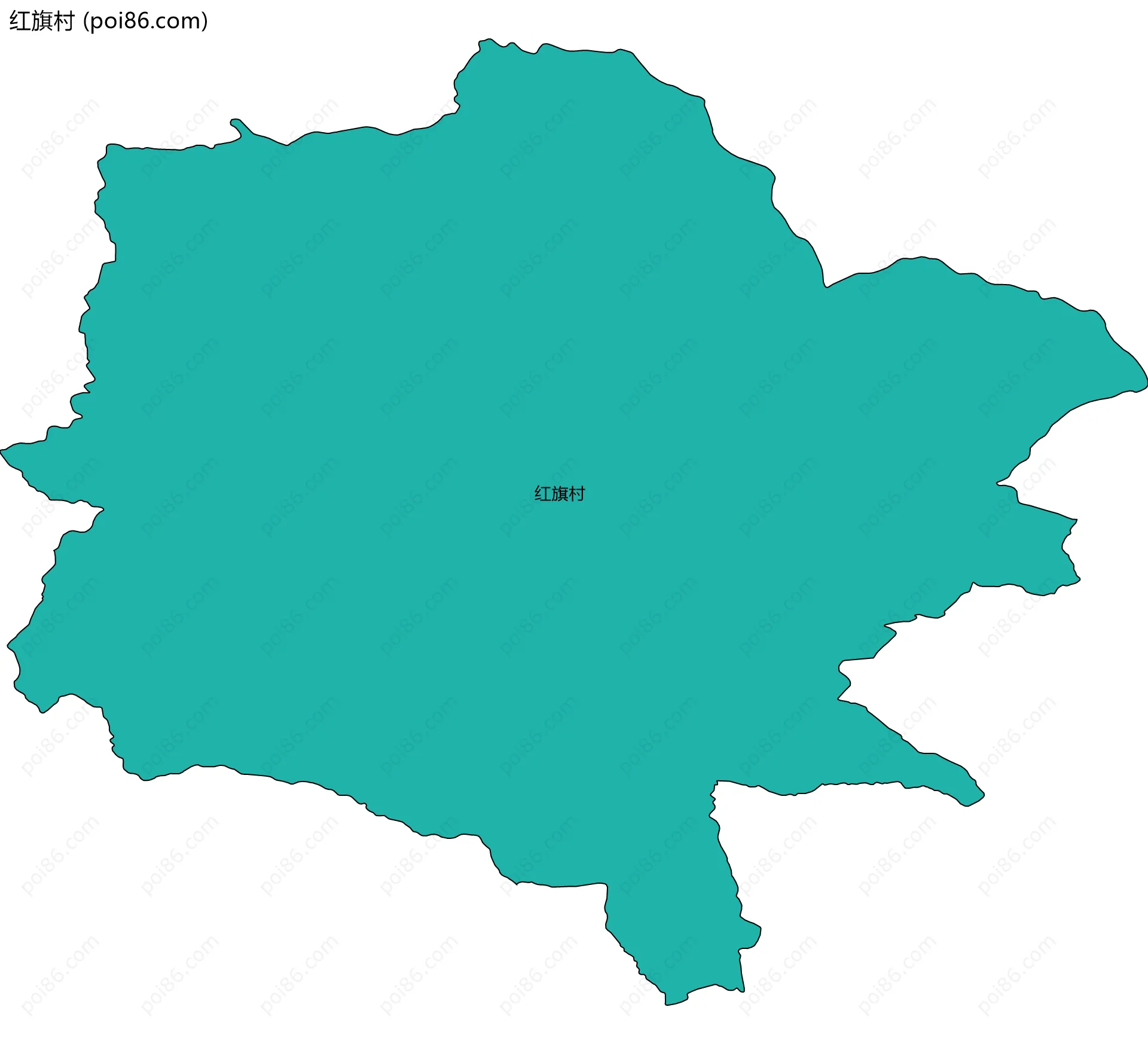红旗村边界地图
