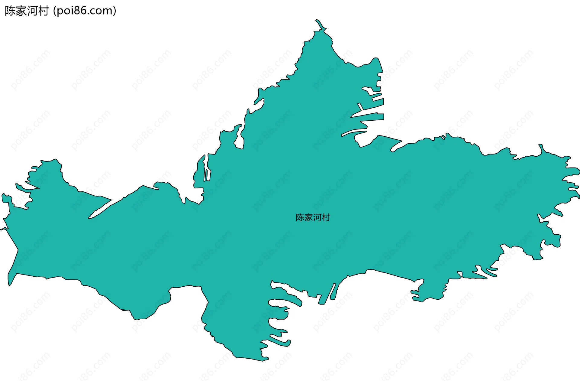 陈家河村边界地图